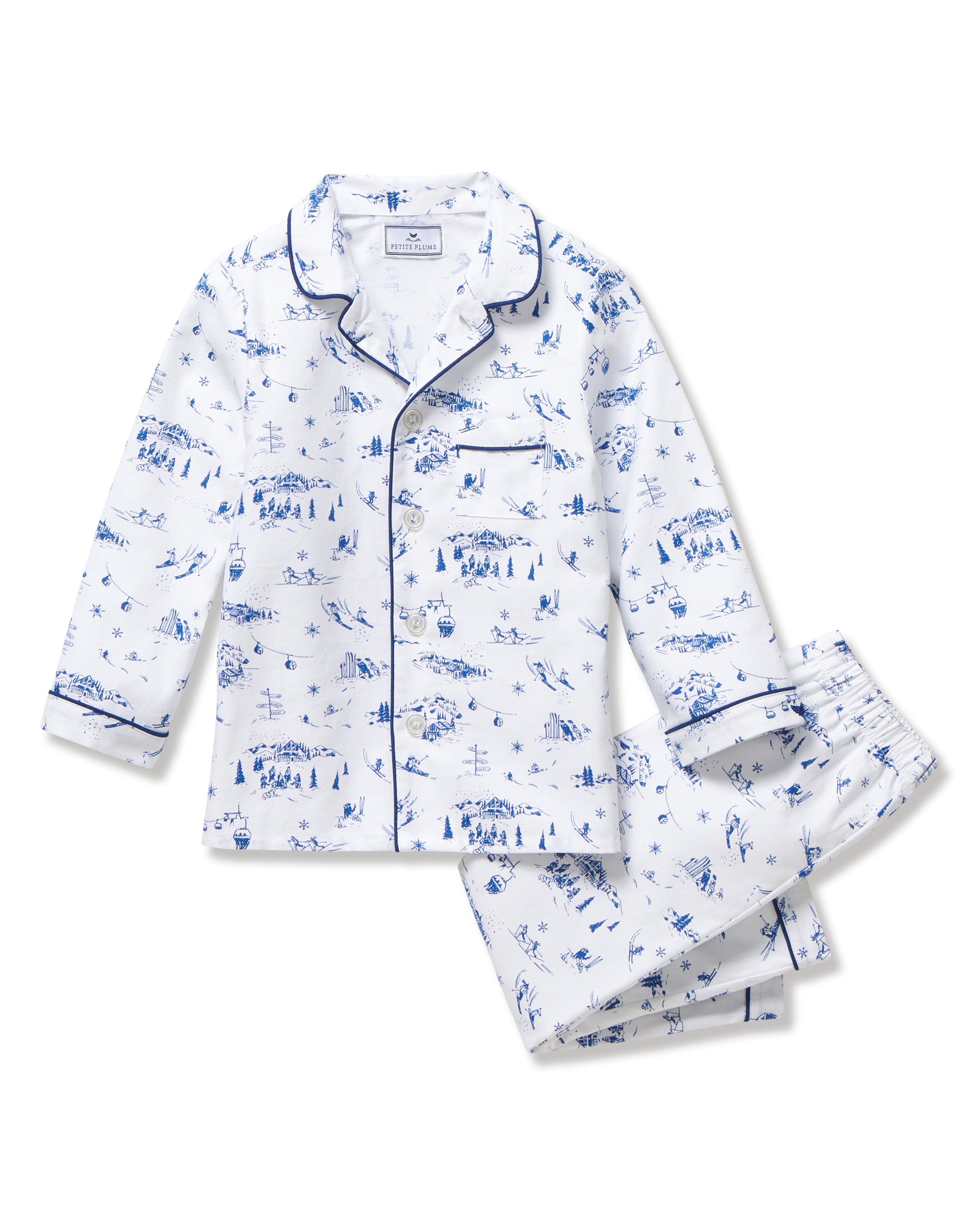 Kid's Twill Pajama Set in Chalet Toile