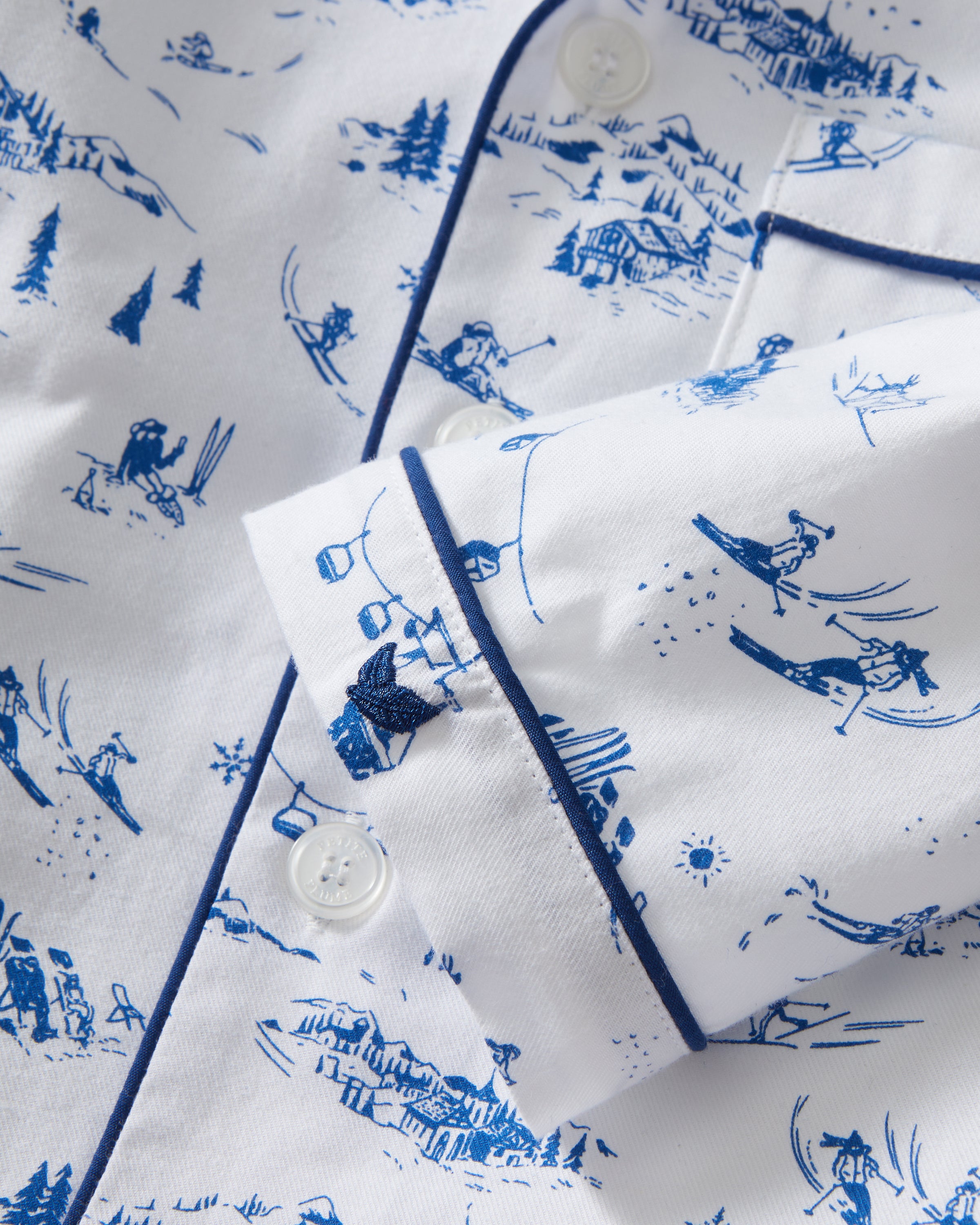 Kid's Twill Pajama Set in Chalet Toile