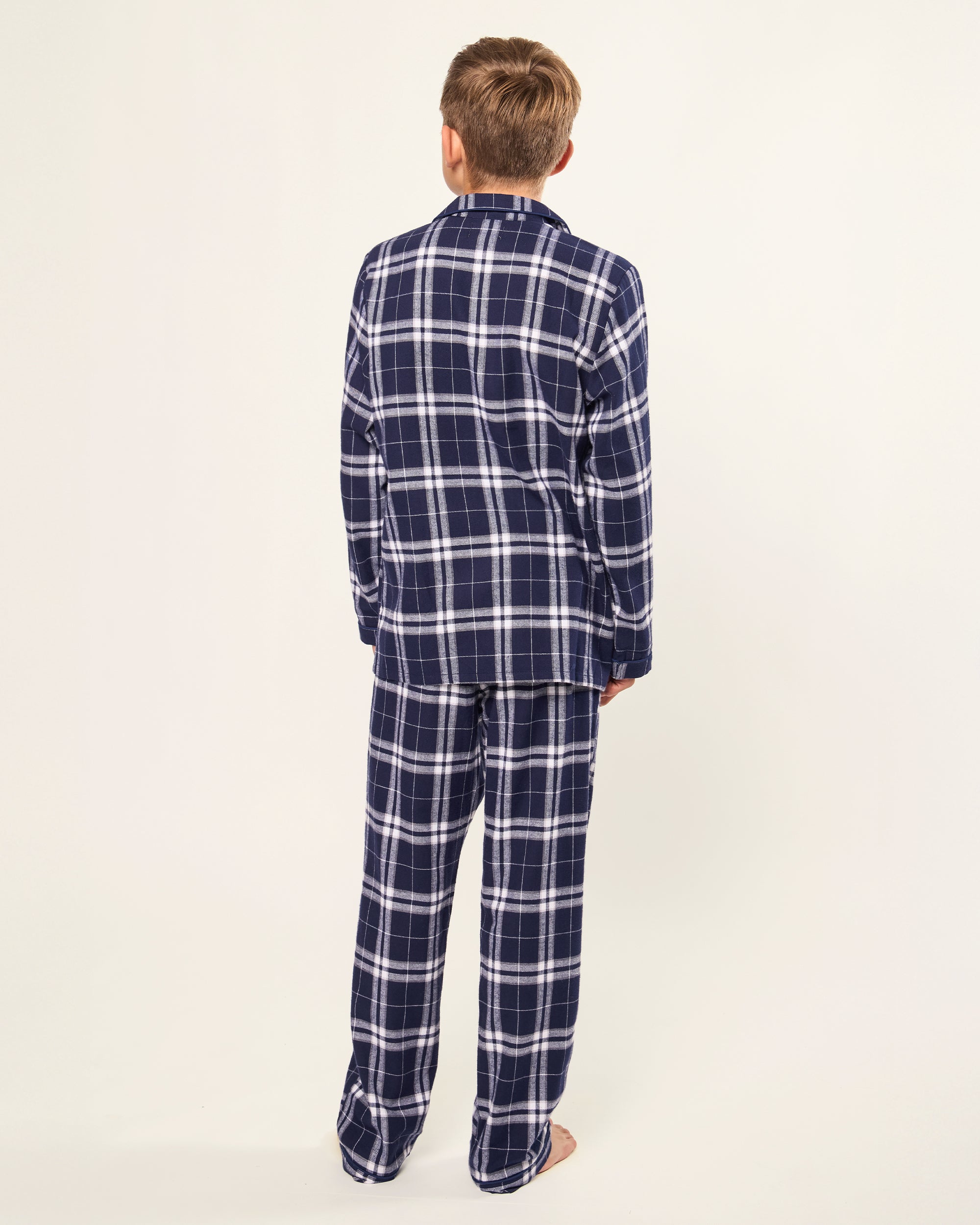 Kid's Brushed Cotton Pajama Set in Oxford Tartan