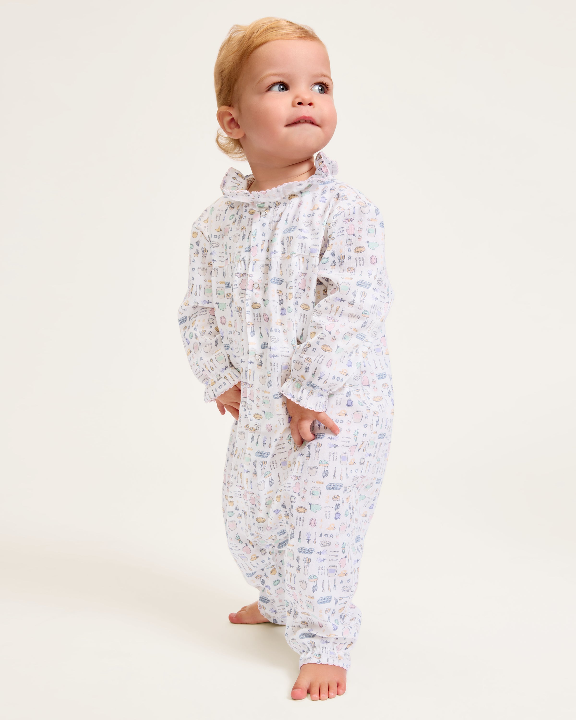 Baby's Twill Madeline Romper in Baking Spirits Bright