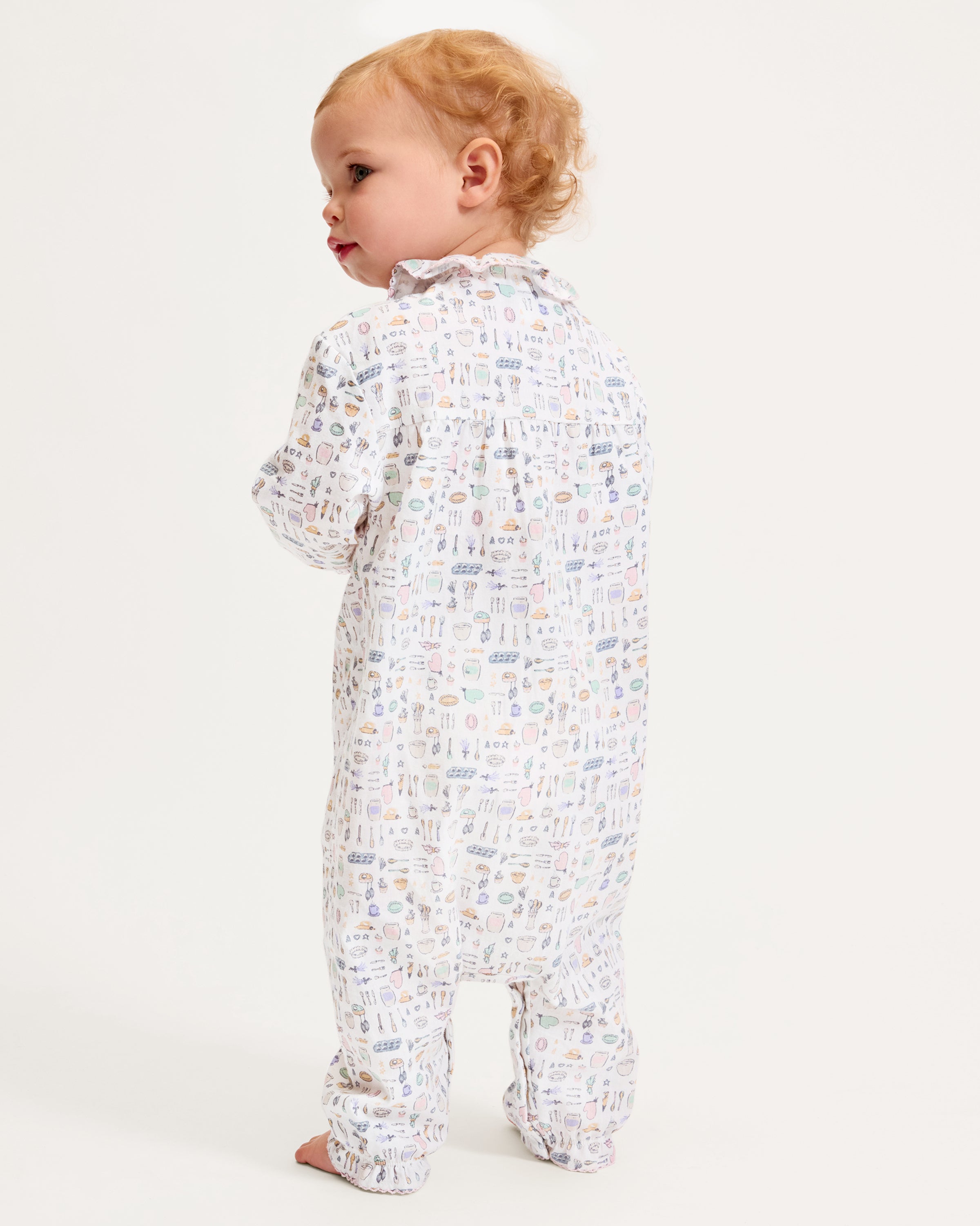 Baby's Twill Madeline Romper in Baking Spirits Bright