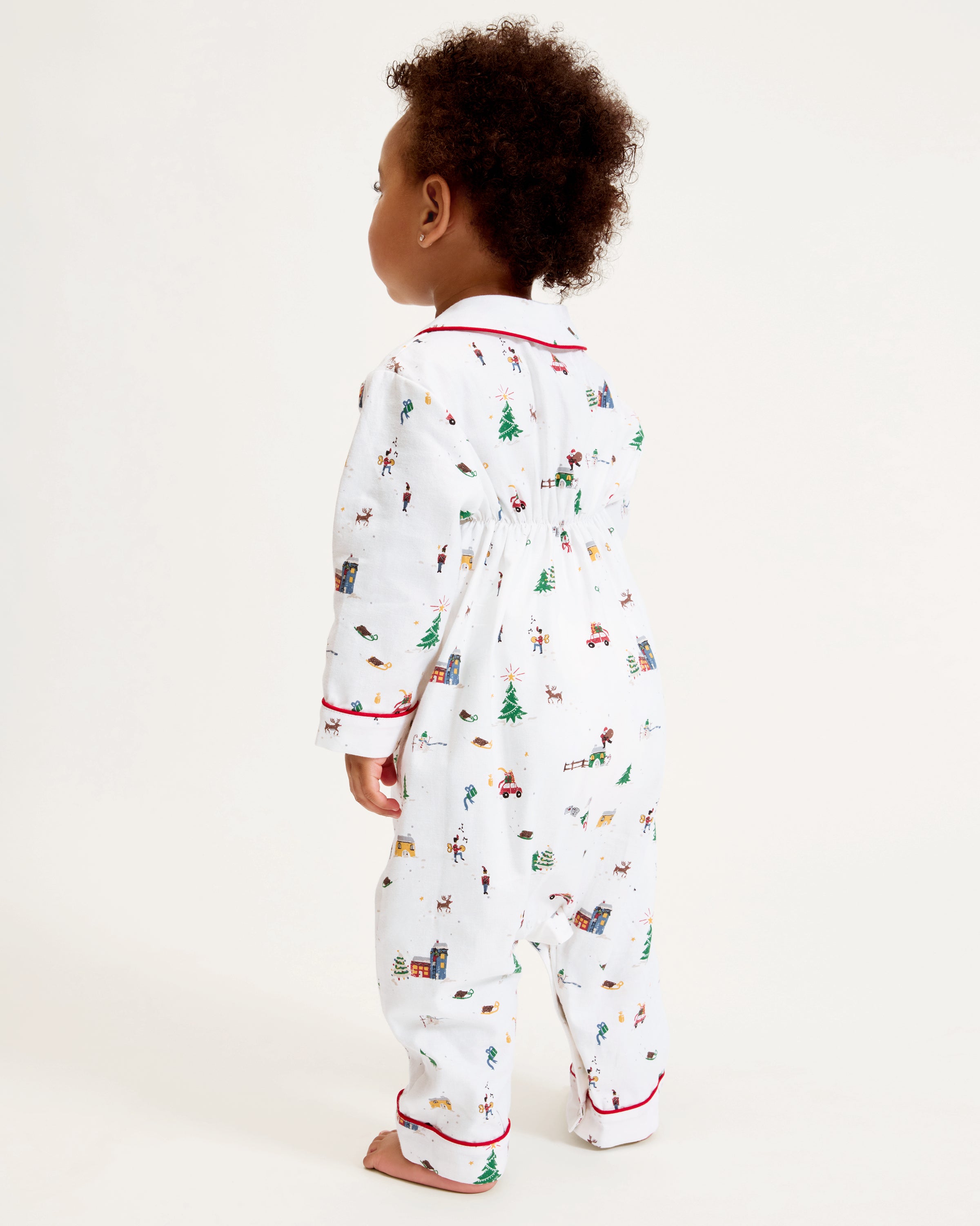 Baby's Twill Cambridge Romper in Holiday Town