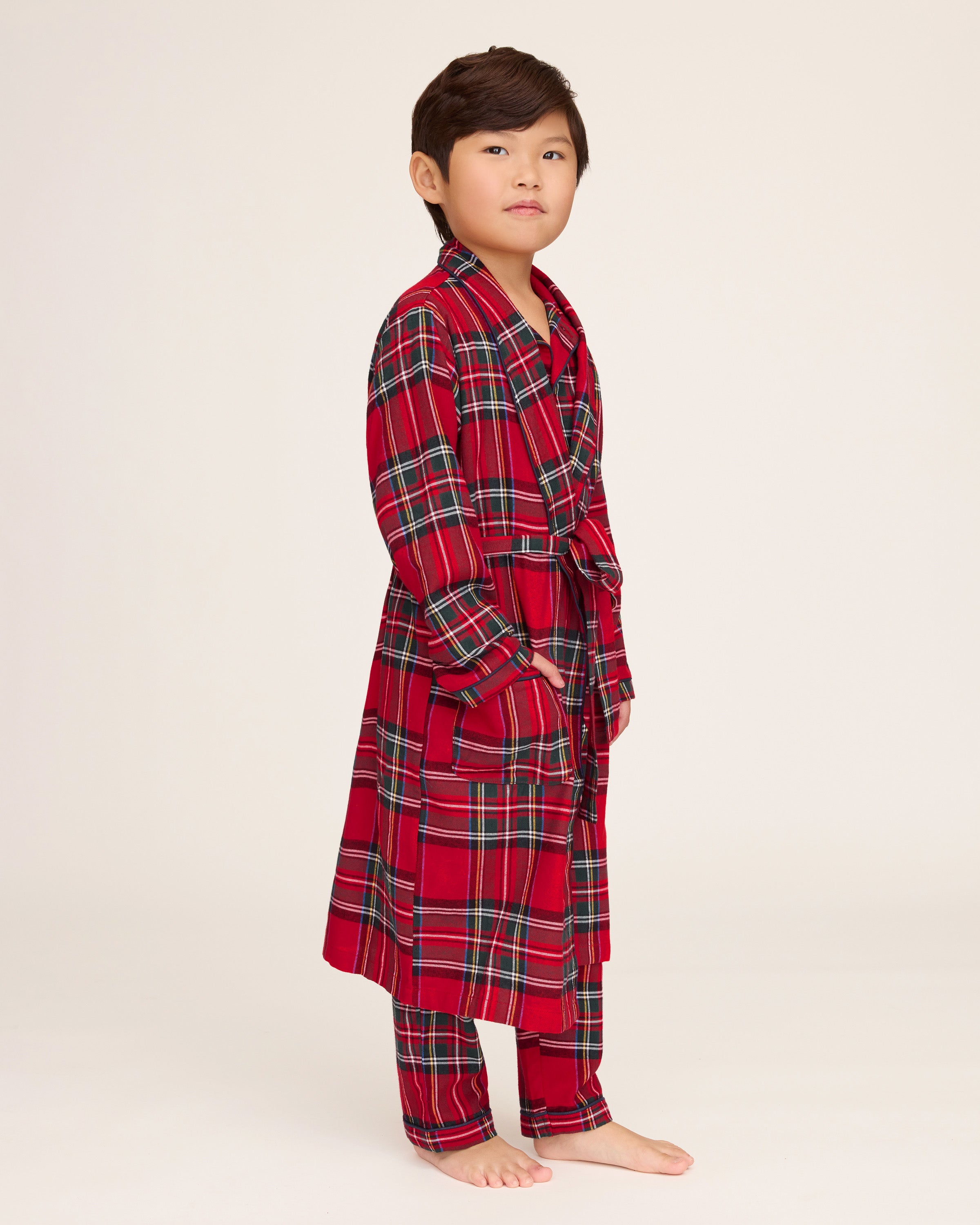 Kid's Brushed Twill Robe in Imperial Tartan