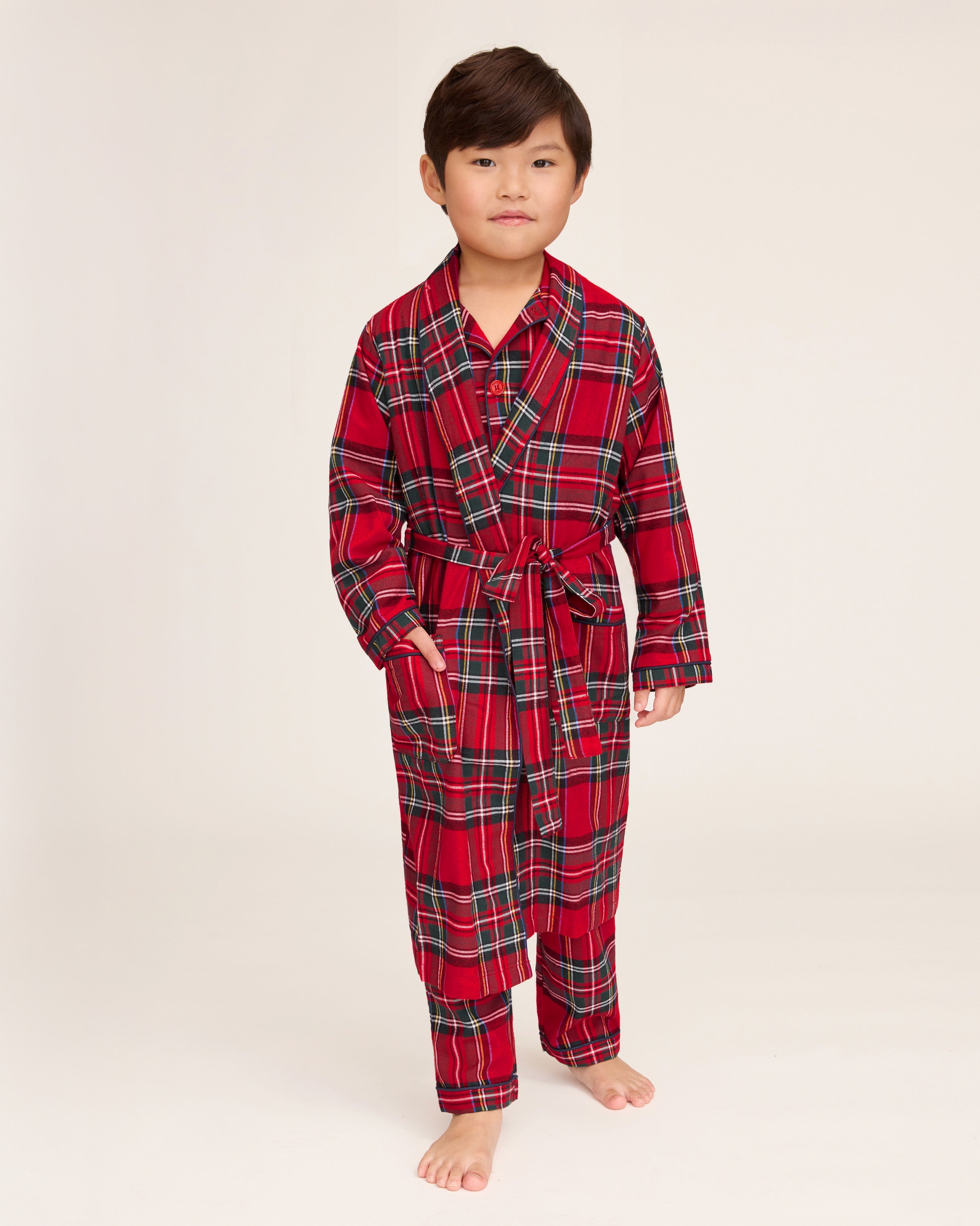 Kid's Brushed Twill Robe in Imperial Tartan