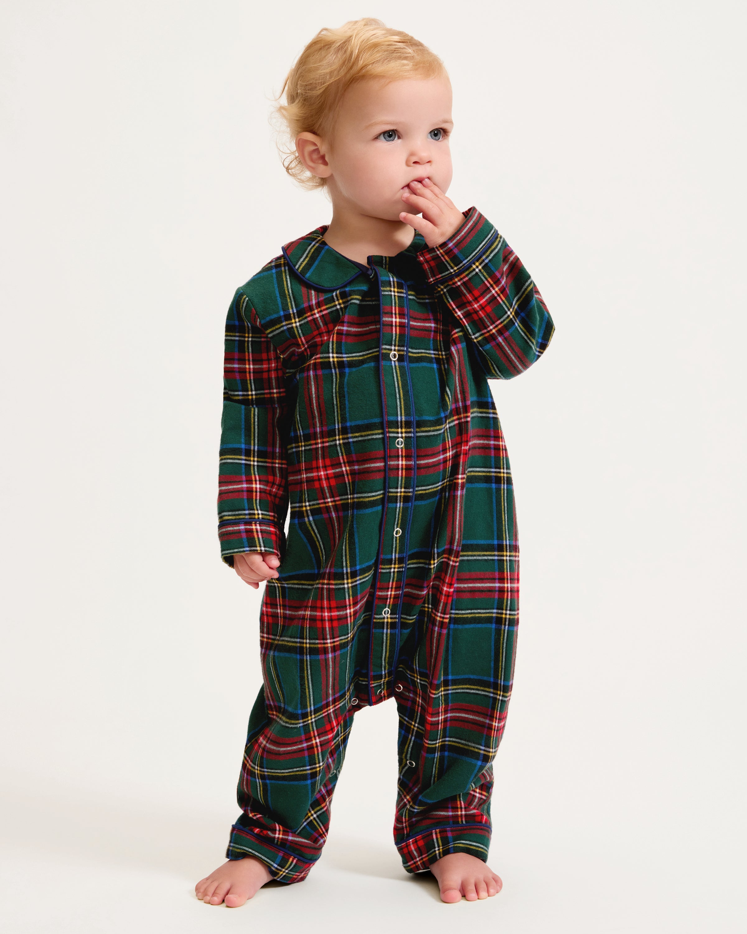 Baby's Brushed Twill Cambridge Romper in Kensington Tartan
