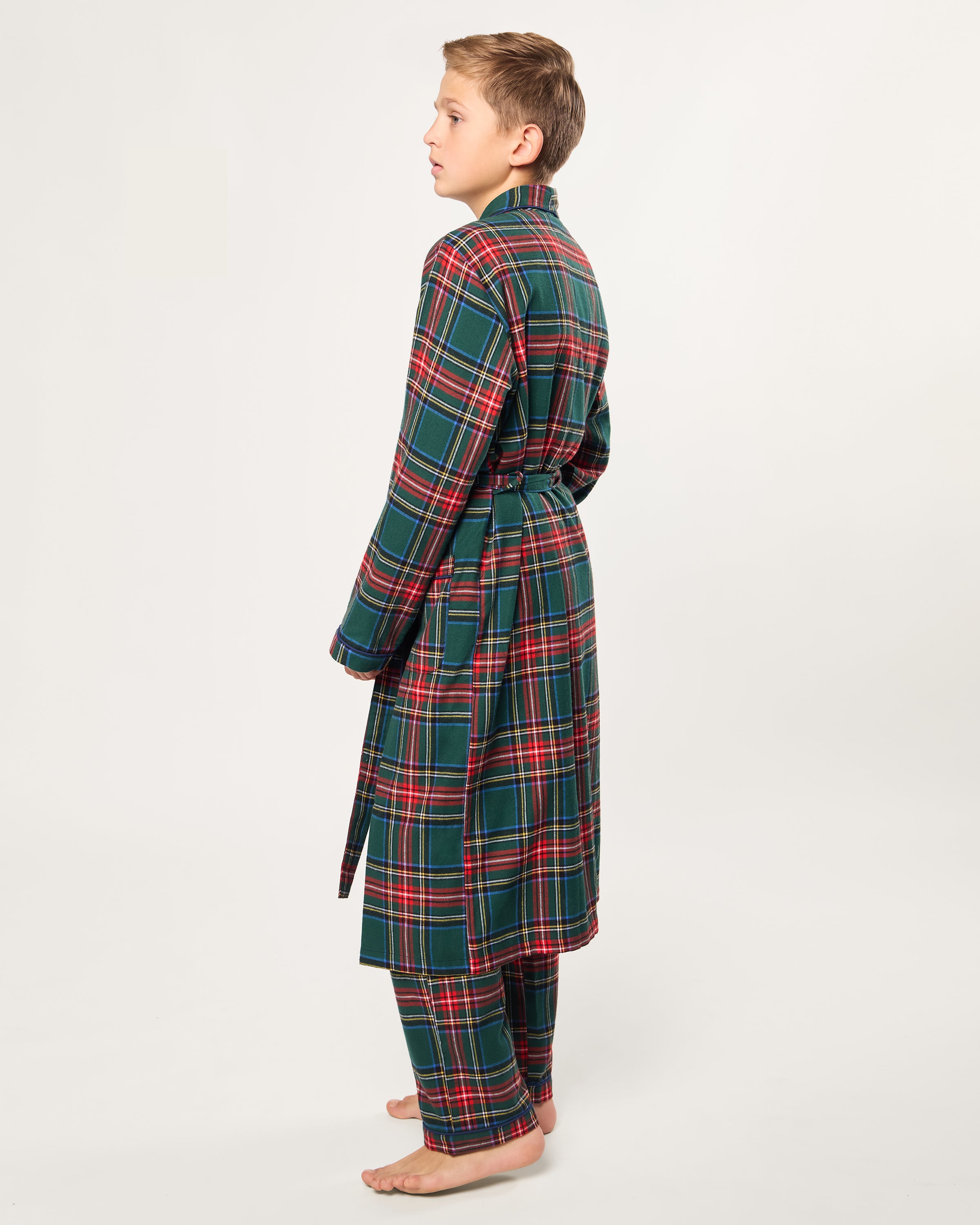 Kid's Brushed Twill Robe in Kensington Tartan