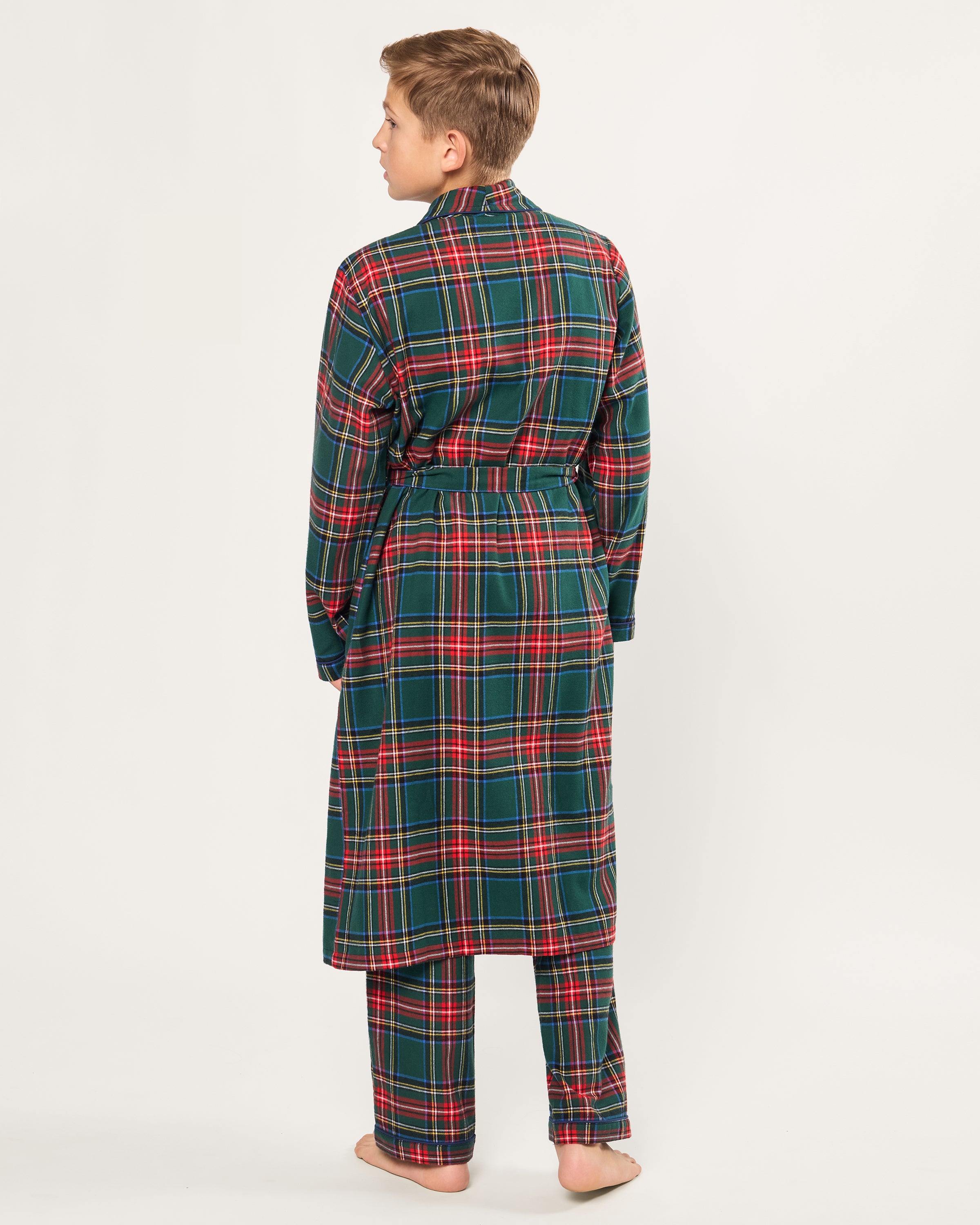 Kid's Brushed Twill Robe in Kensington Tartan