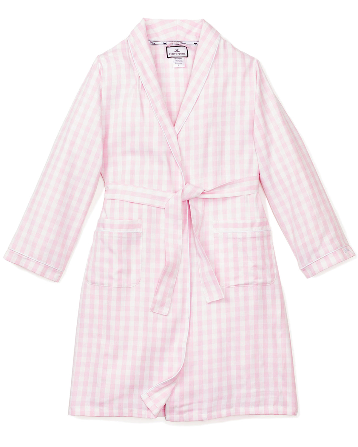 Gingham Robe Girl's Pink Gingham Robe | Petite Plume
