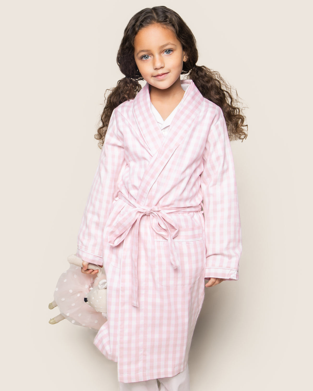 Gingham Robe Girl's Pink Gingham Robe | Petite Plume