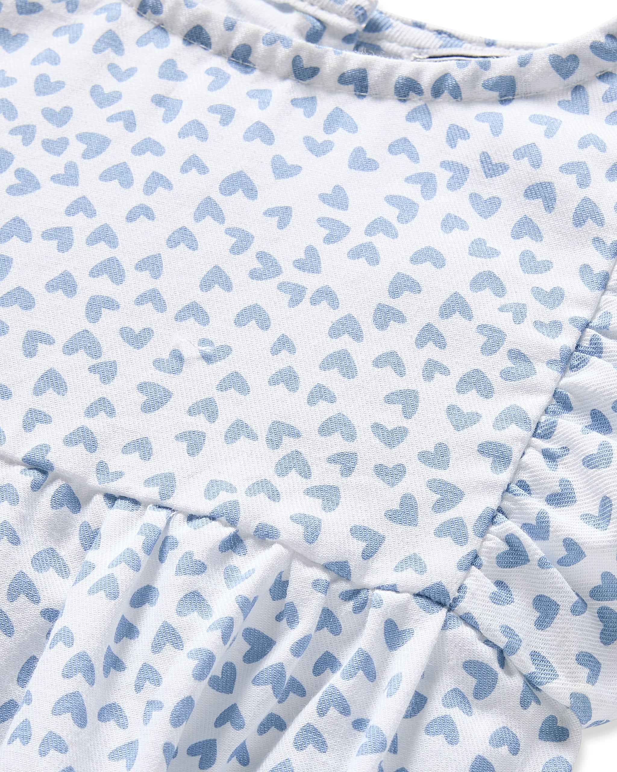 Baby's Twill Ruffled Romper in Bluehearts in Bluehearts#Color_Bluehearts