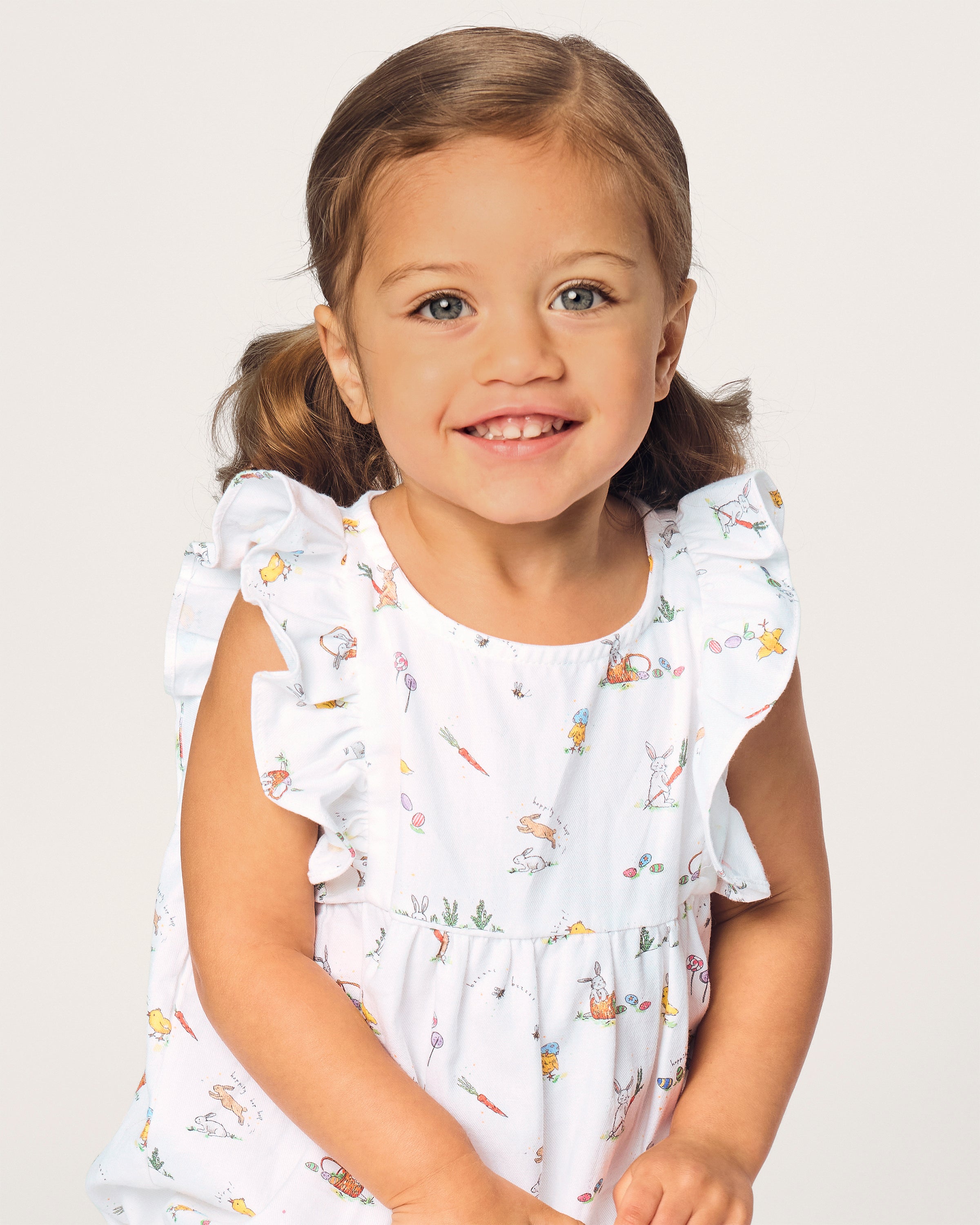 Baby's Twill Ruffled Romper in Easter Frolic