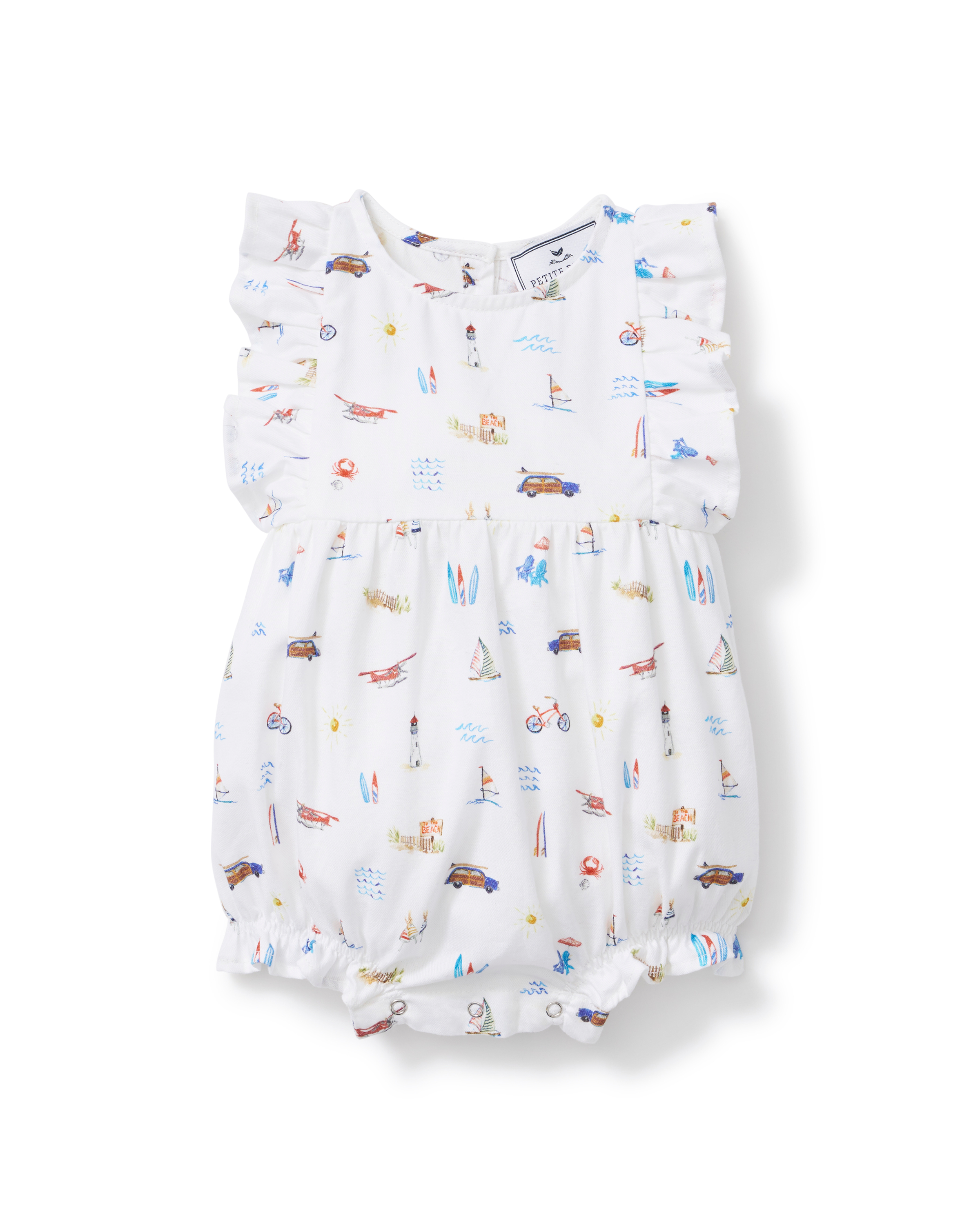Baby's Twill Ruffled Romper in Summer Nostalgia