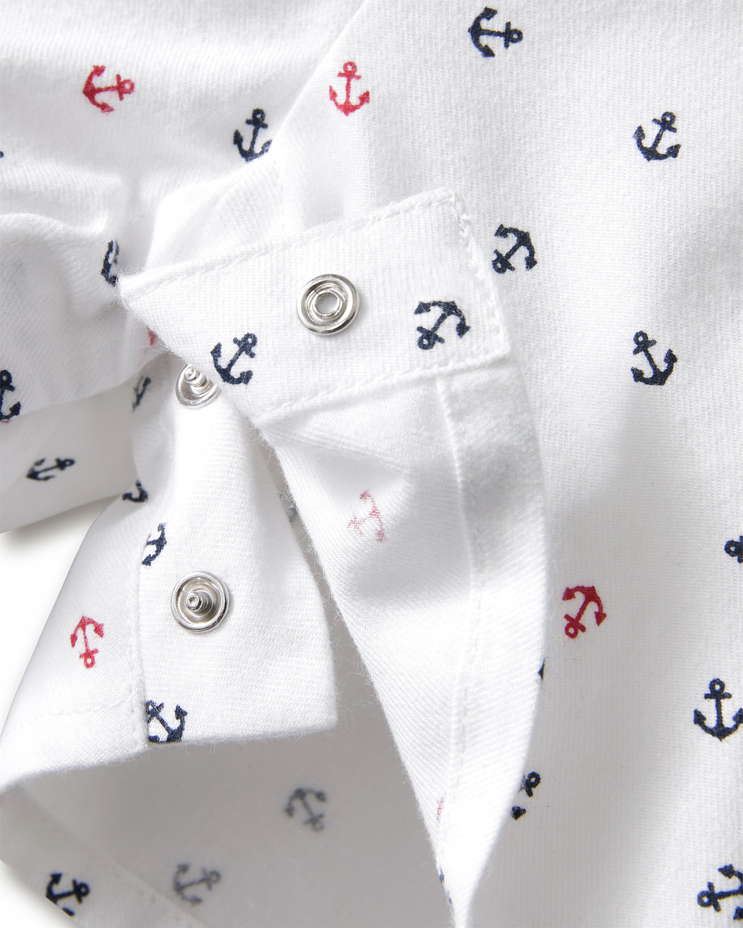 Baby's Twill Summer Romper in Anchors Away White