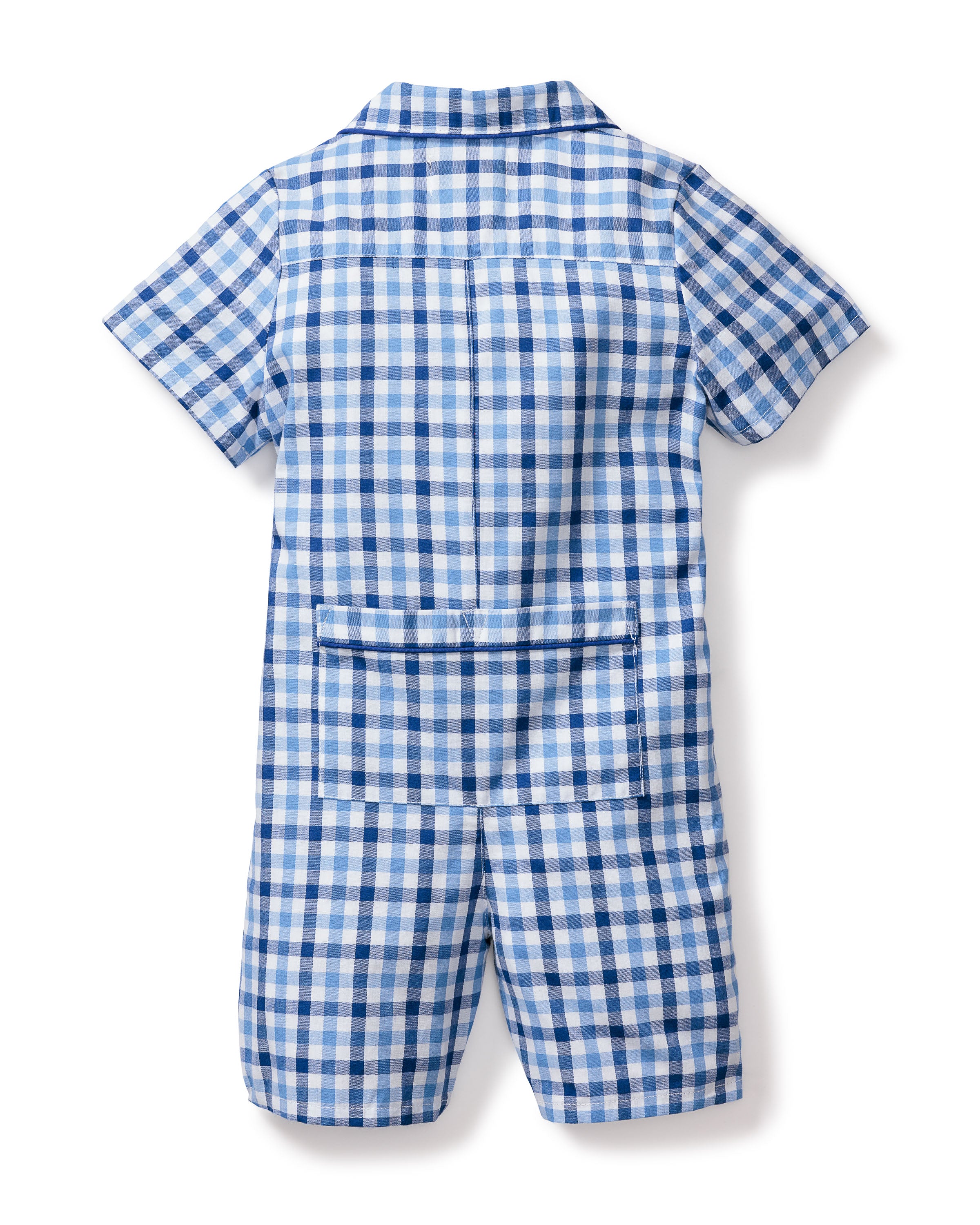 Baby's Twill Summer Romper in Pink Gingham  in Royal Blue Gingham#Color_Royal Blue Gingham