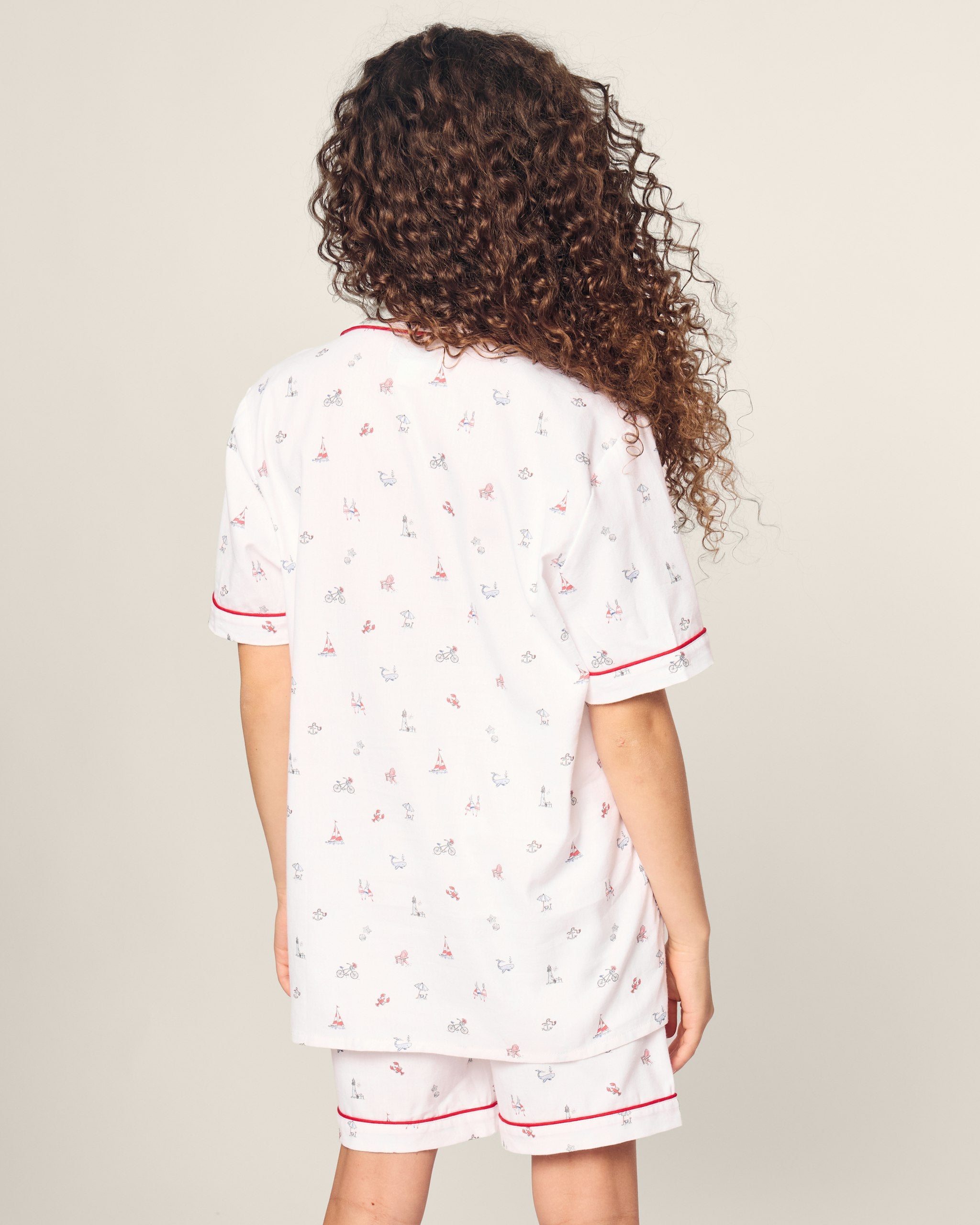Kid's Twill Short Set in Anchors Away in Coastal Charms#Color_Coastal Charms