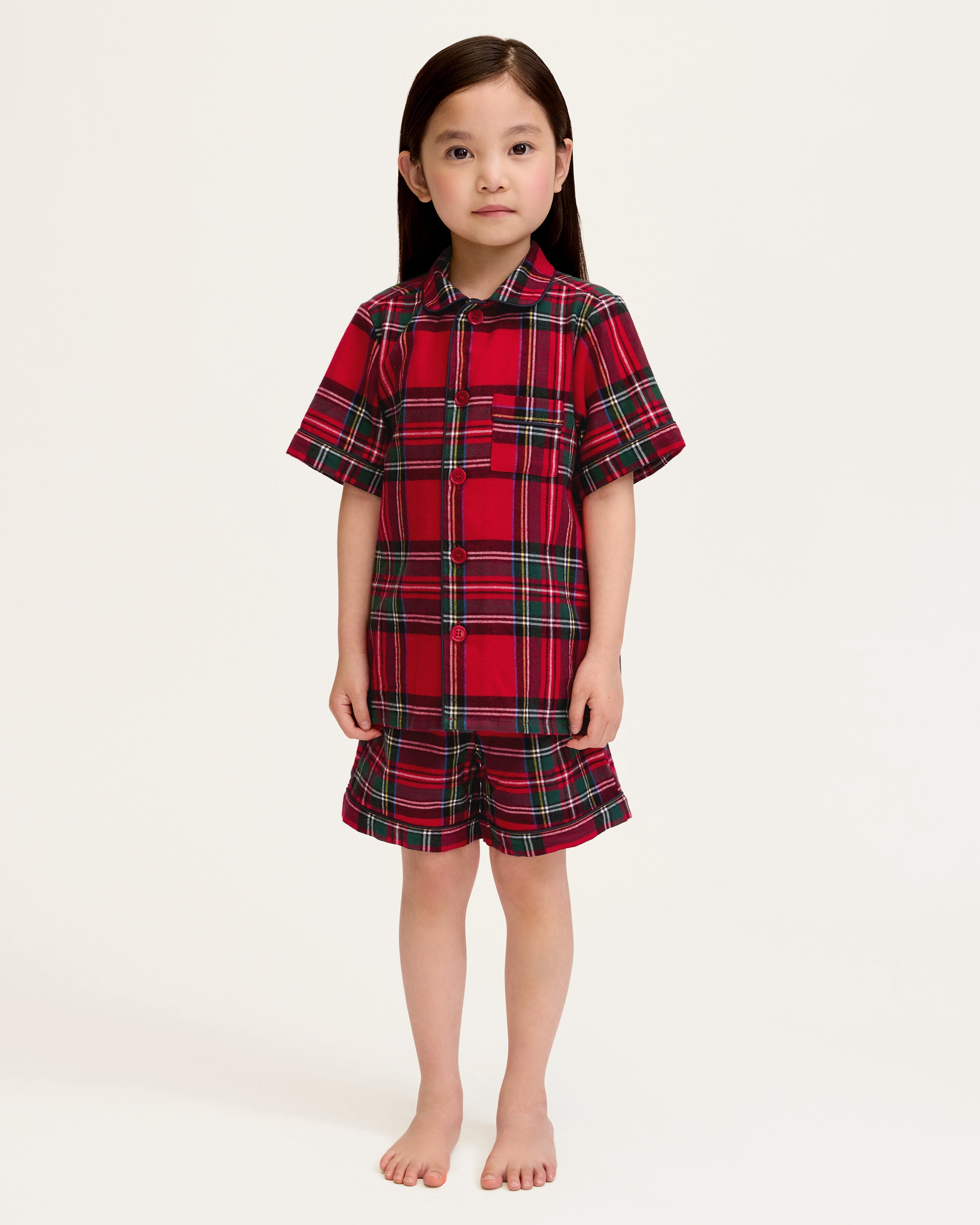Kid's Brushed Twill Short Set in Imperial Tartan