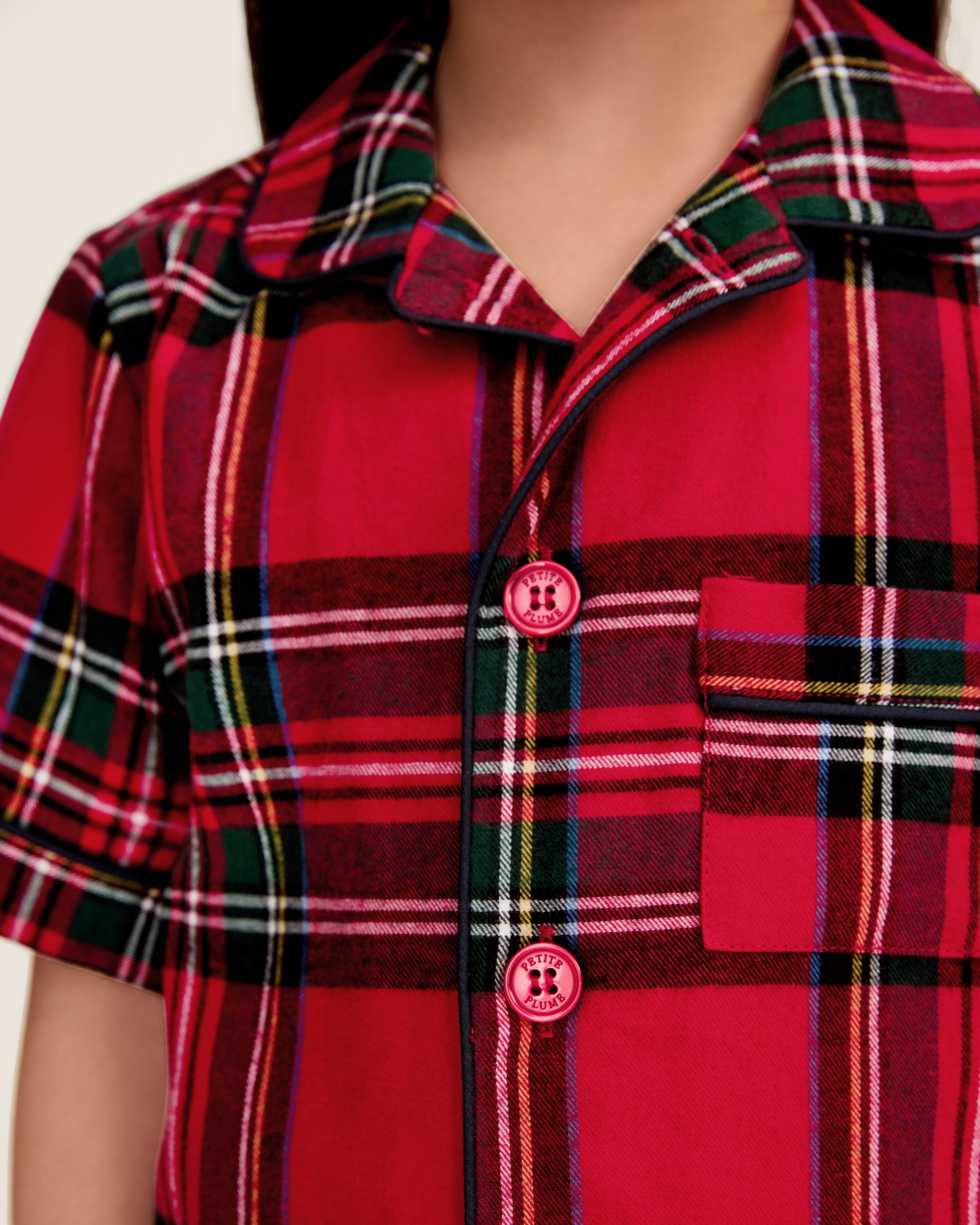 Kid's Brushed Twill Short Set in Imperial Tartan