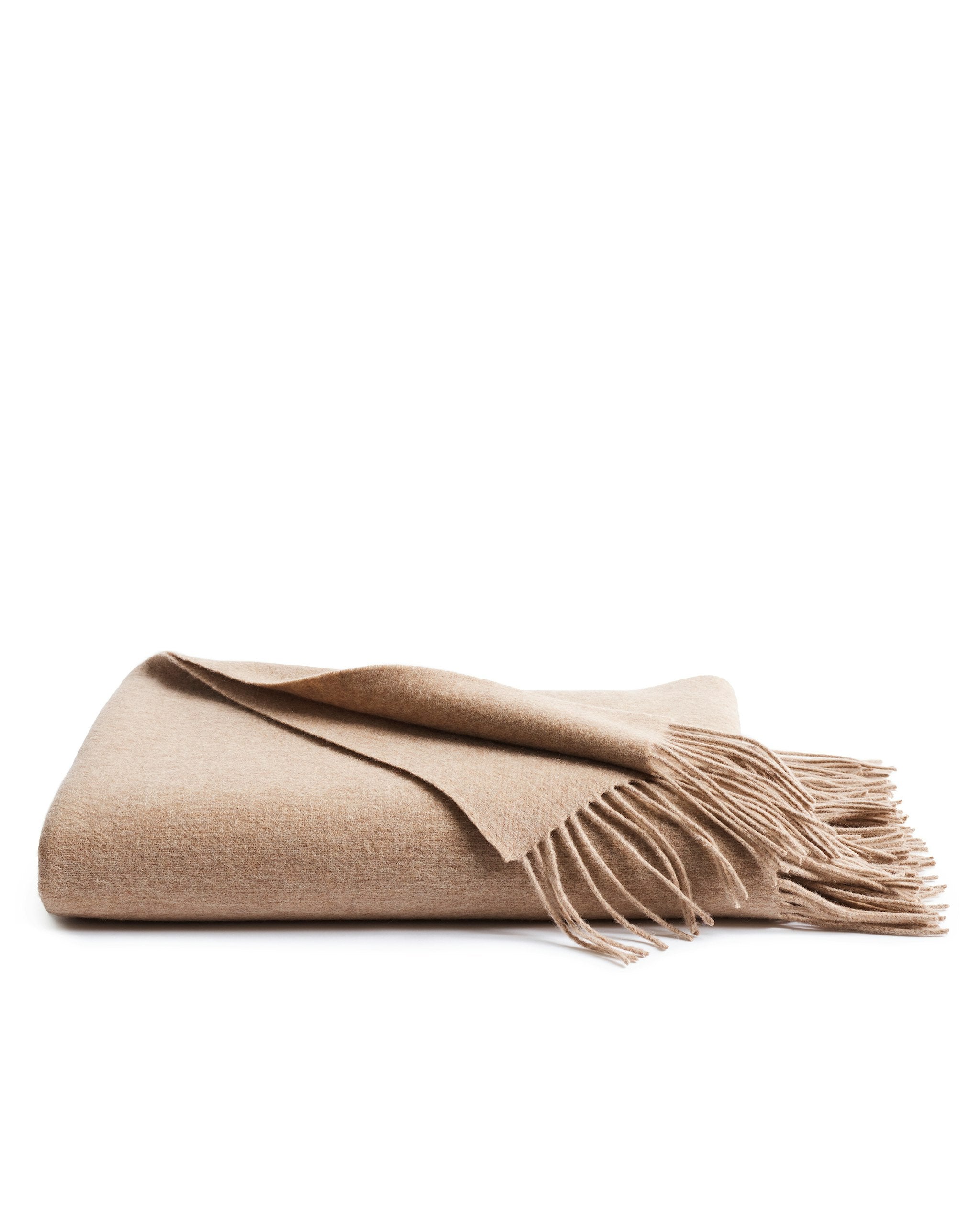 Cashmere Fringe Throw in Navy in Beige#Color_Beige