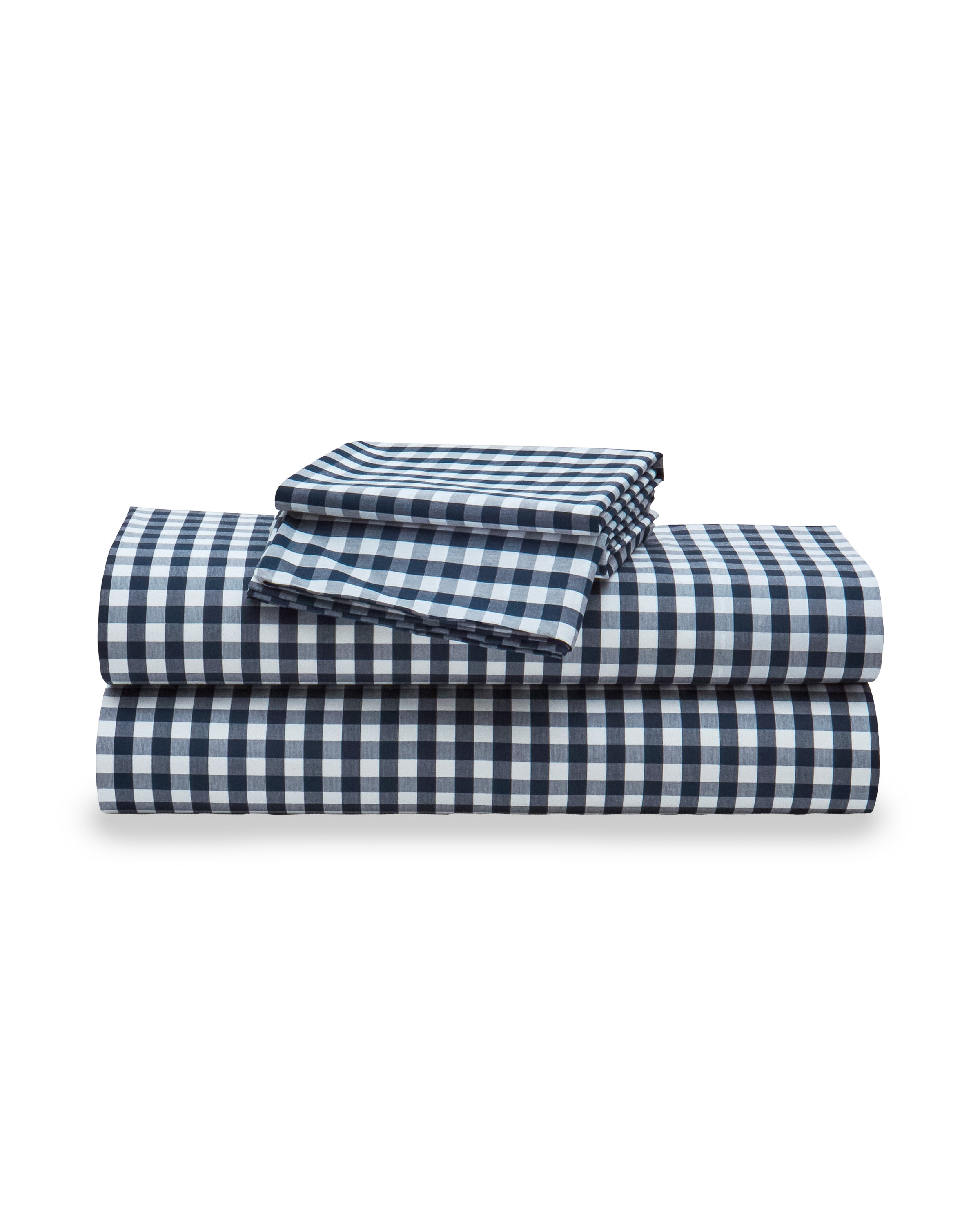 Luxe Premium Percale Duvet Set in Navy Gingham in Navy Gingham#Color_Navy Gingham