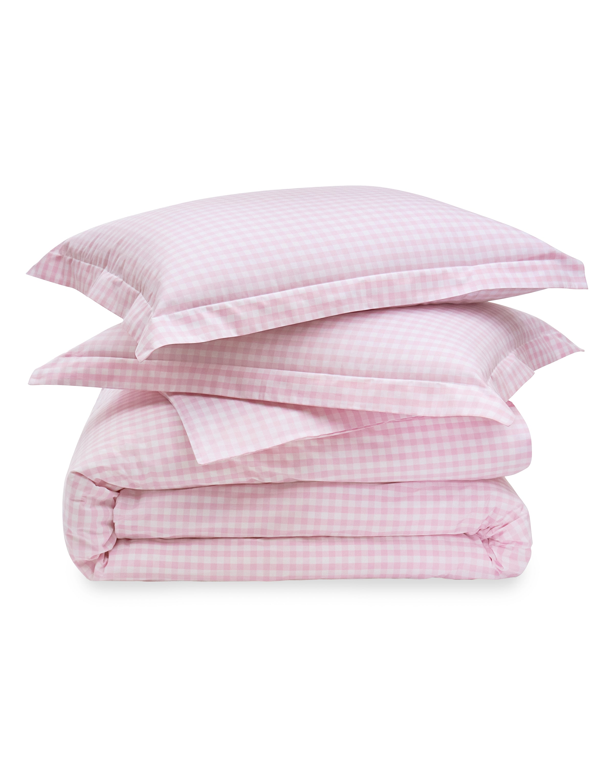 Luxe Premium Percale Duvet Set in Pink Gingham in Pink Gingham#Color_Pink Gingham
