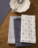 Signature Navy French Ticking Table Linen