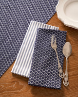 Signature Navy French Ticking Table Linen