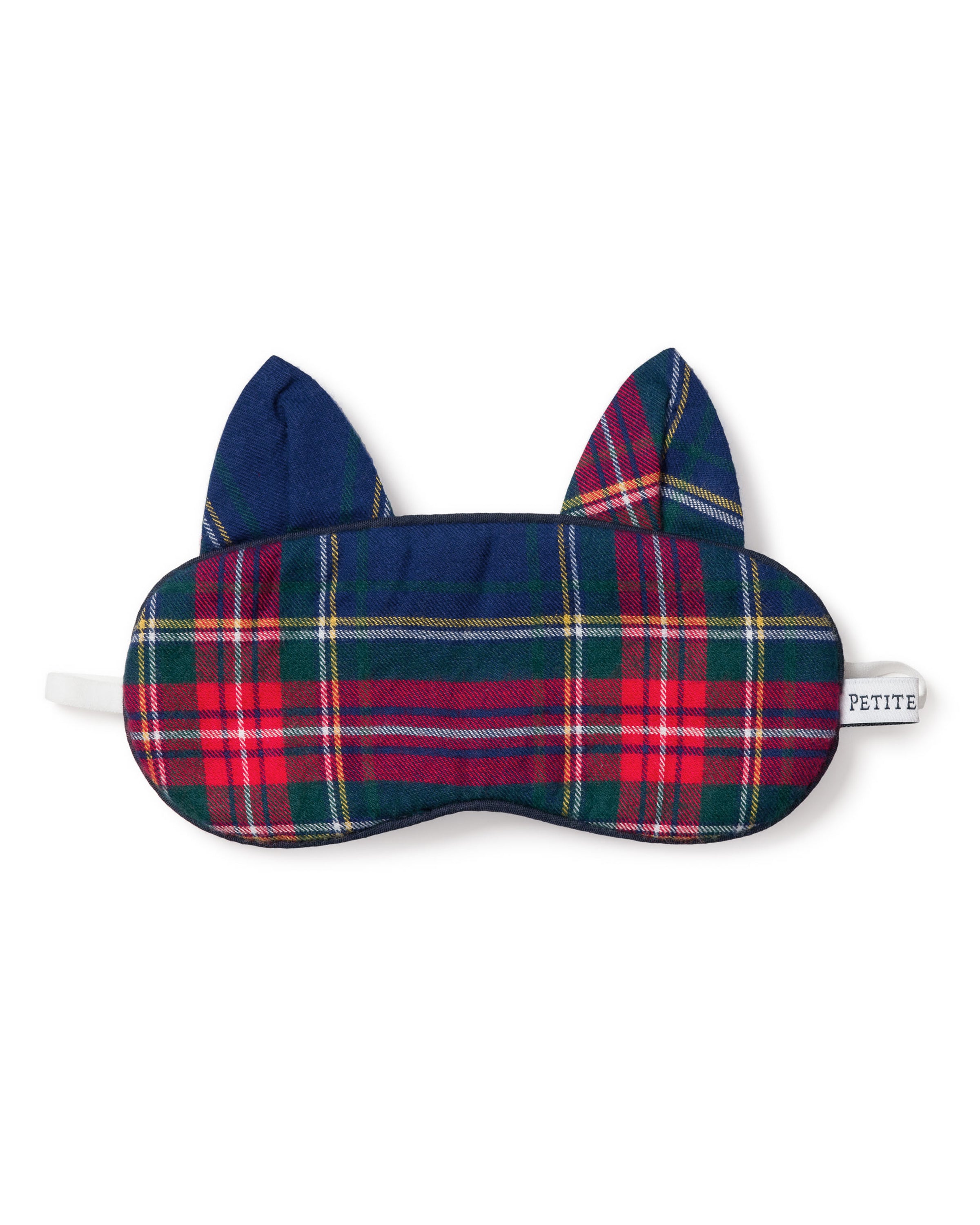 Kid's Brushed Twill Kitty Sleep Mask in Windsor Tartan