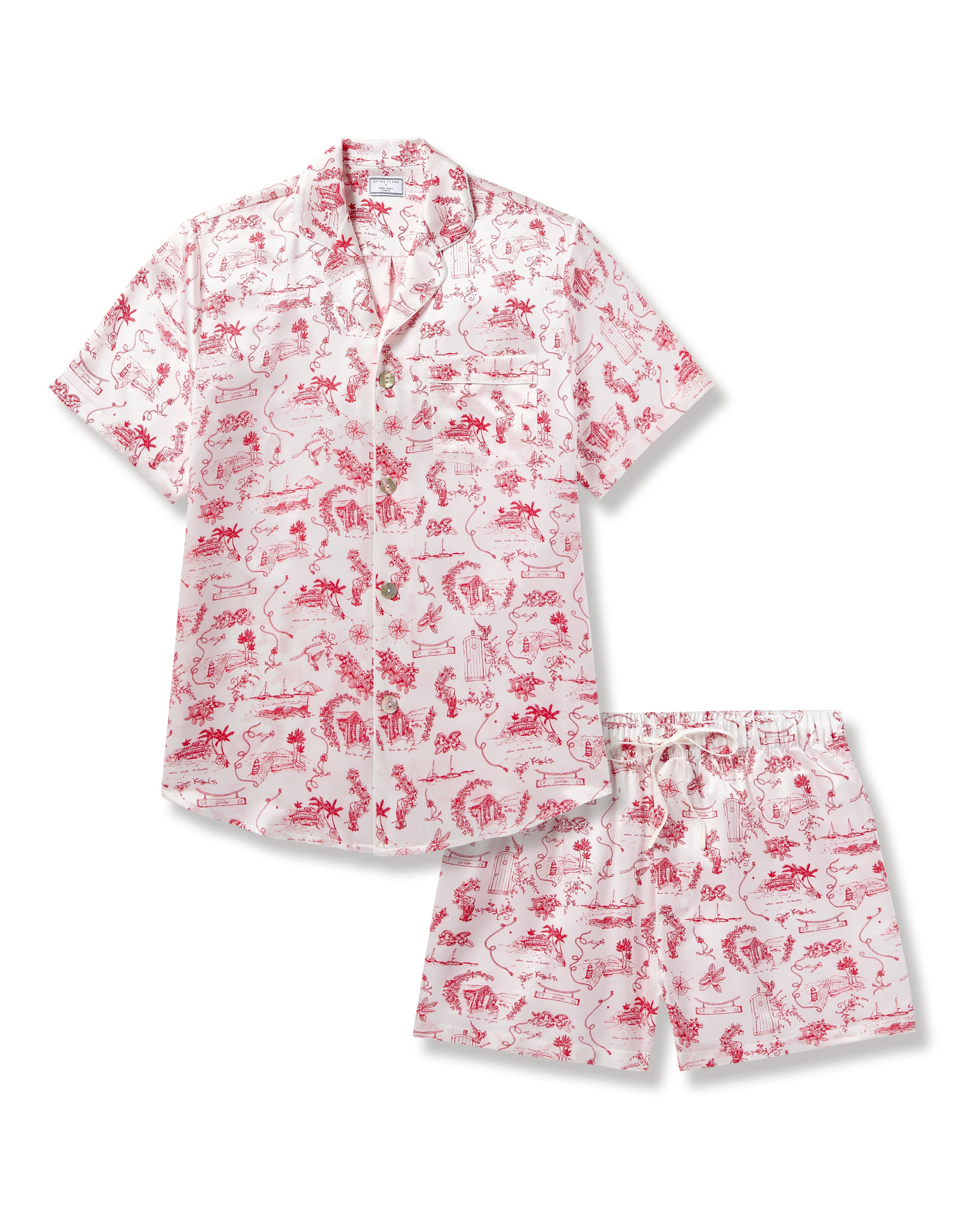 Petite Plume x Eden Rock Reverie Men's Silk Short Set