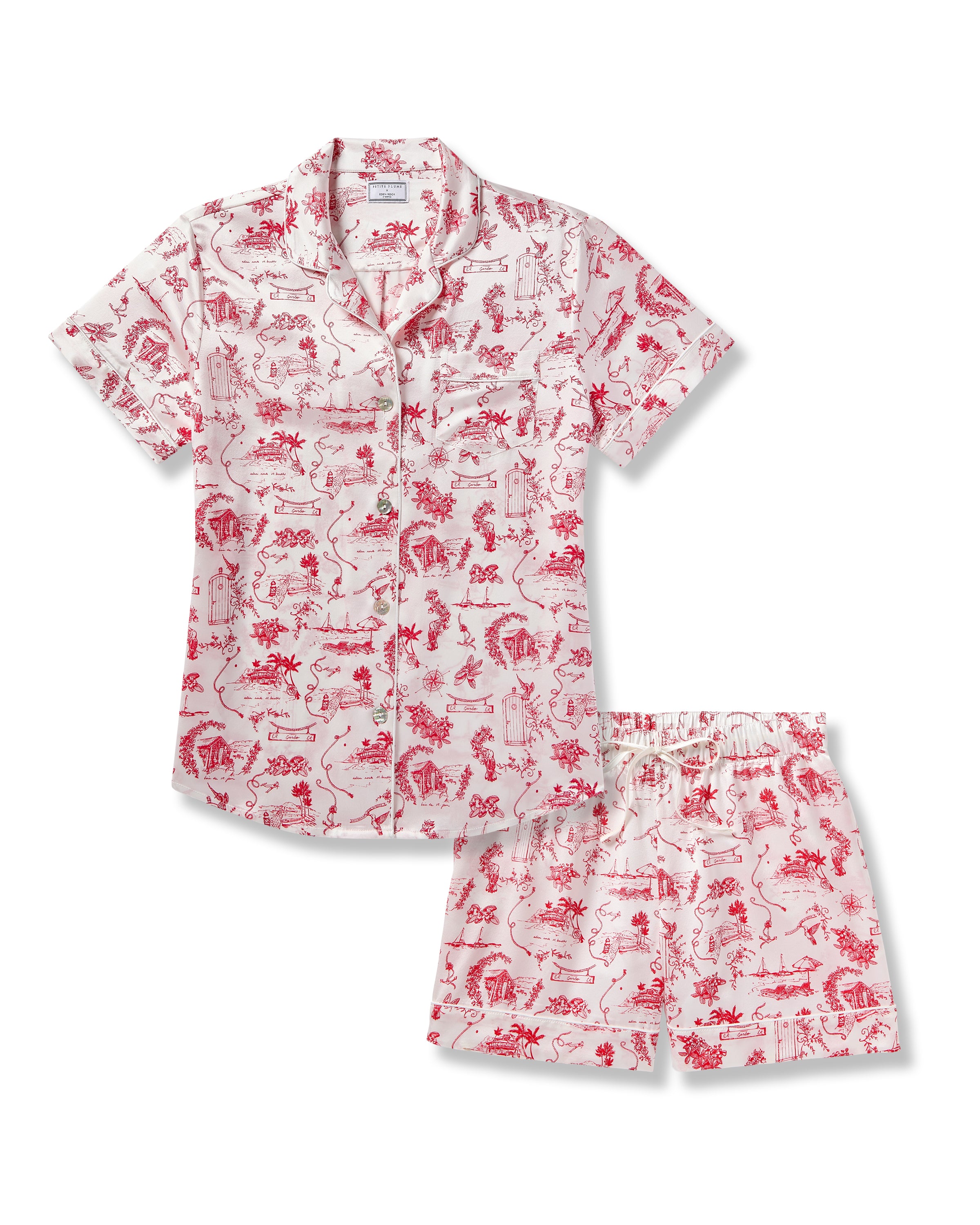Petite Plume x Eden Rock Reverie Women's Silk Short Set