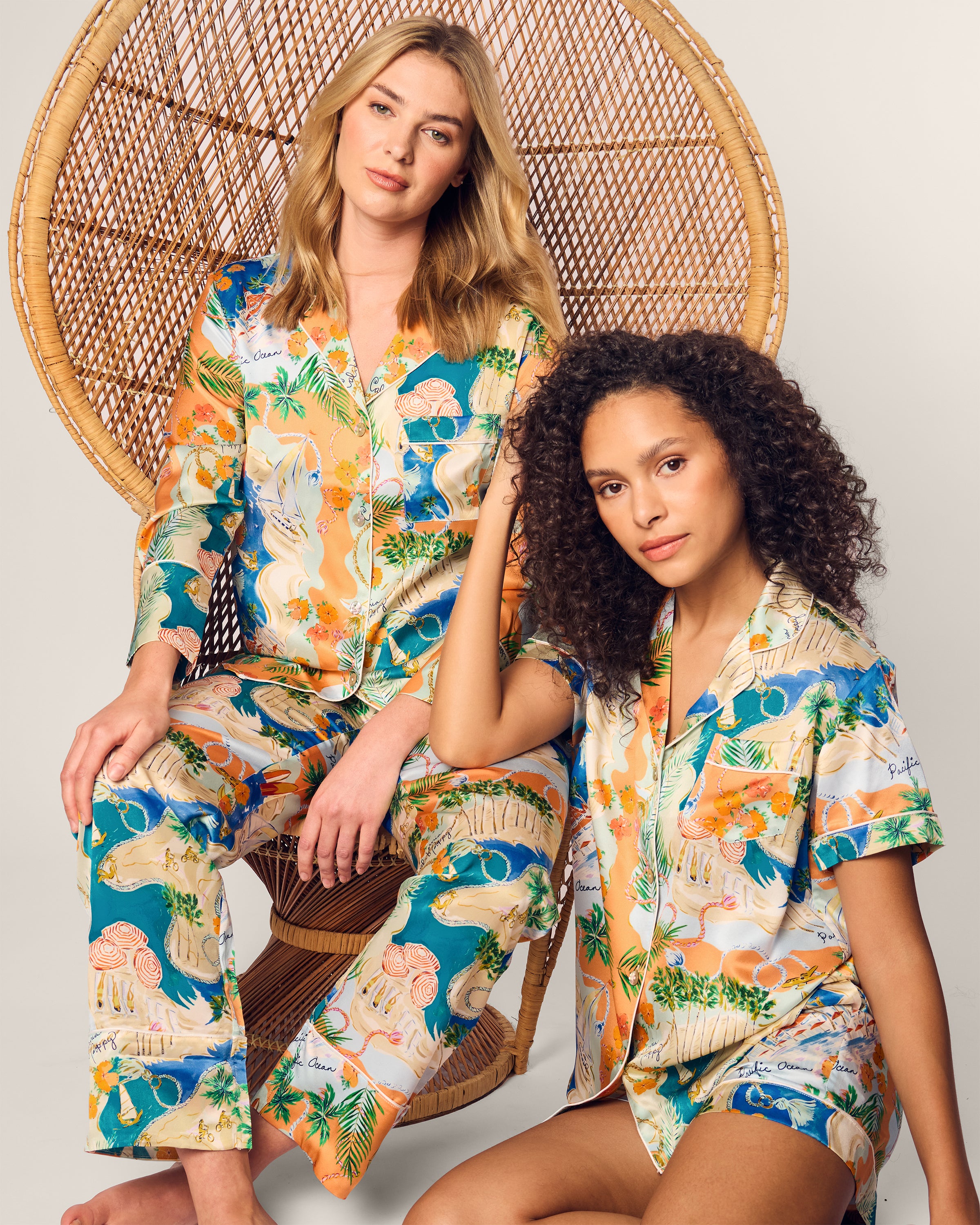 Women s Mulberry Silk Azure Pajama Short Set Petite Plume