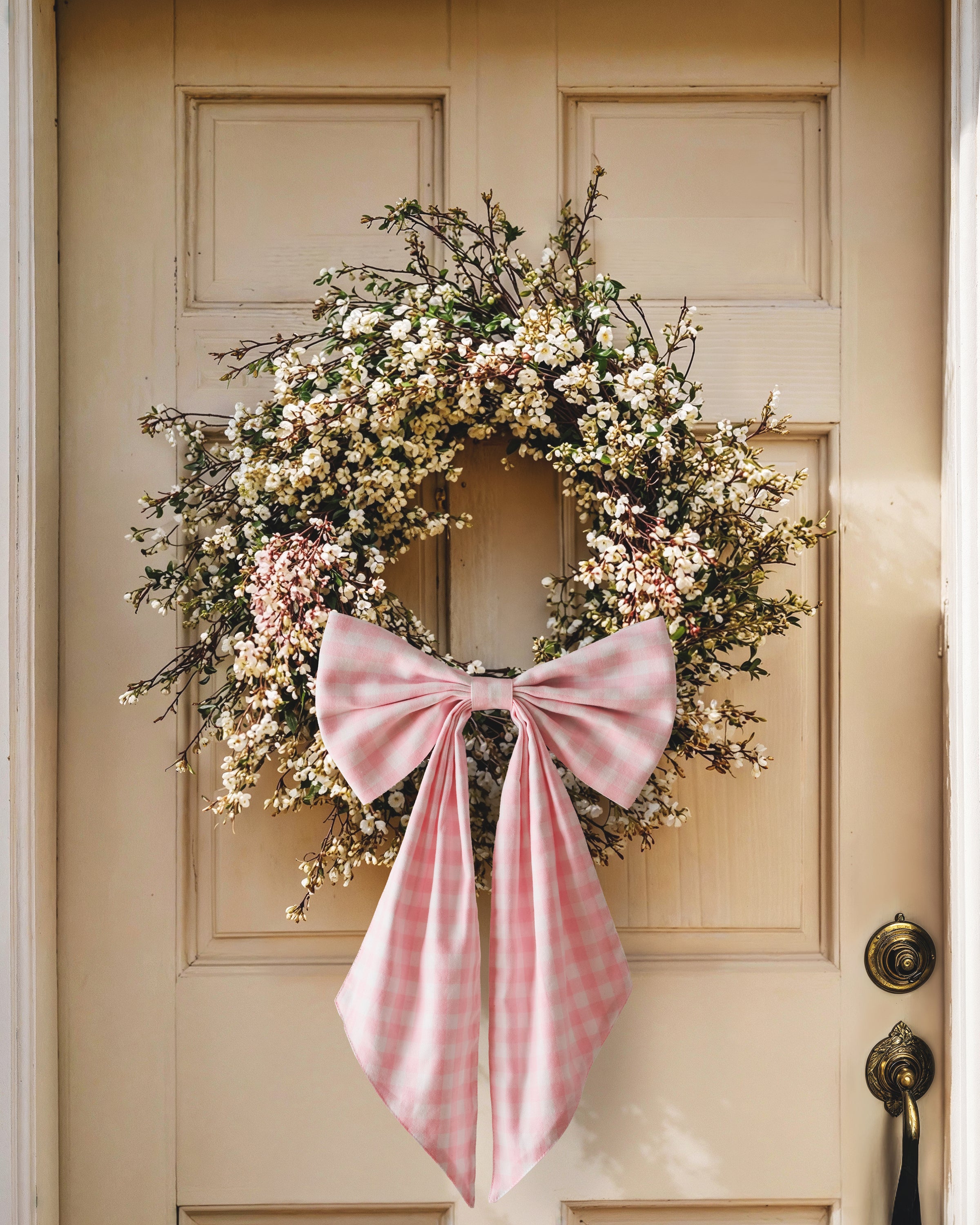 Wreath Bow in Pink Gingham
