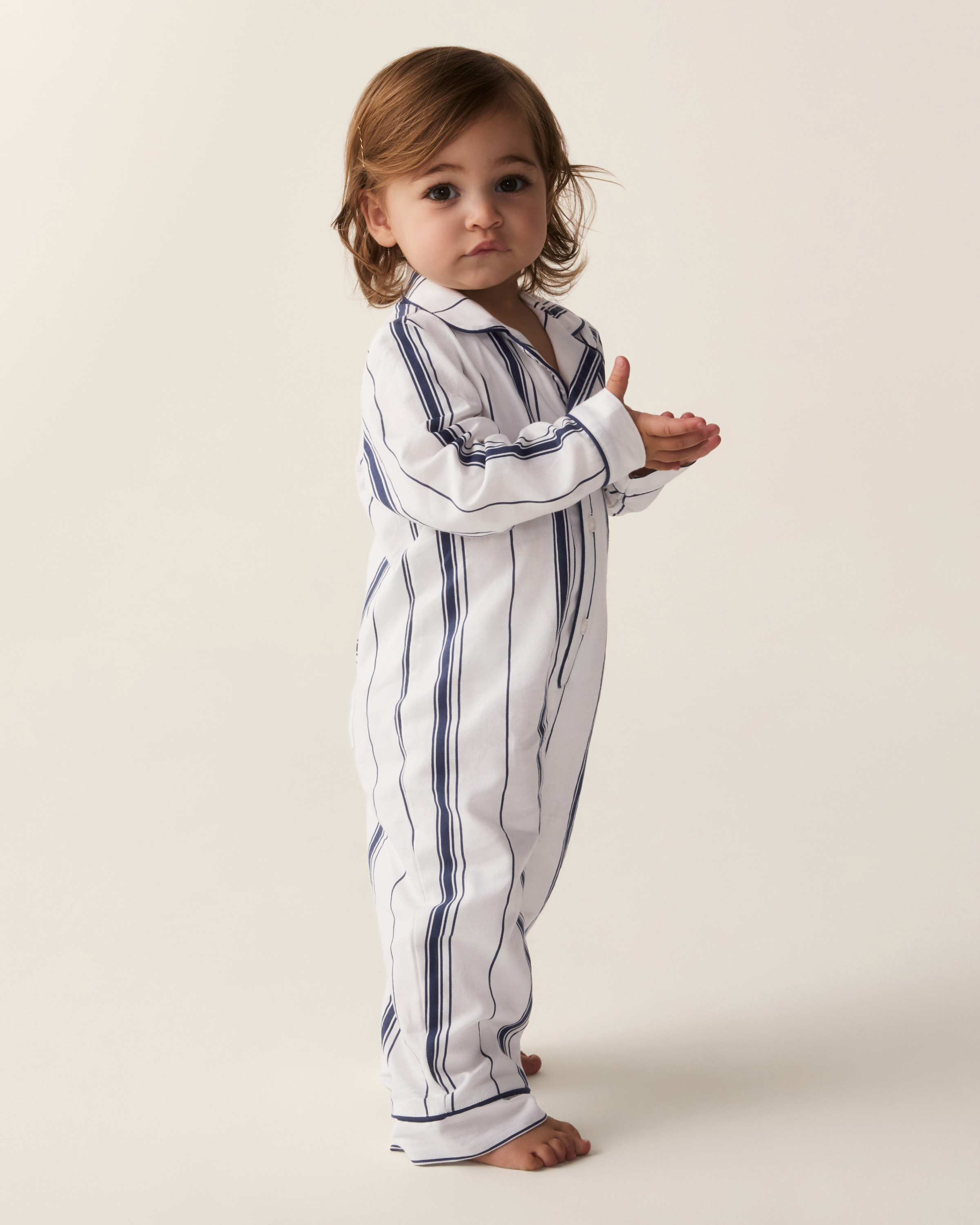 Baby's Twill Classic Romper in Parlor Stripe
