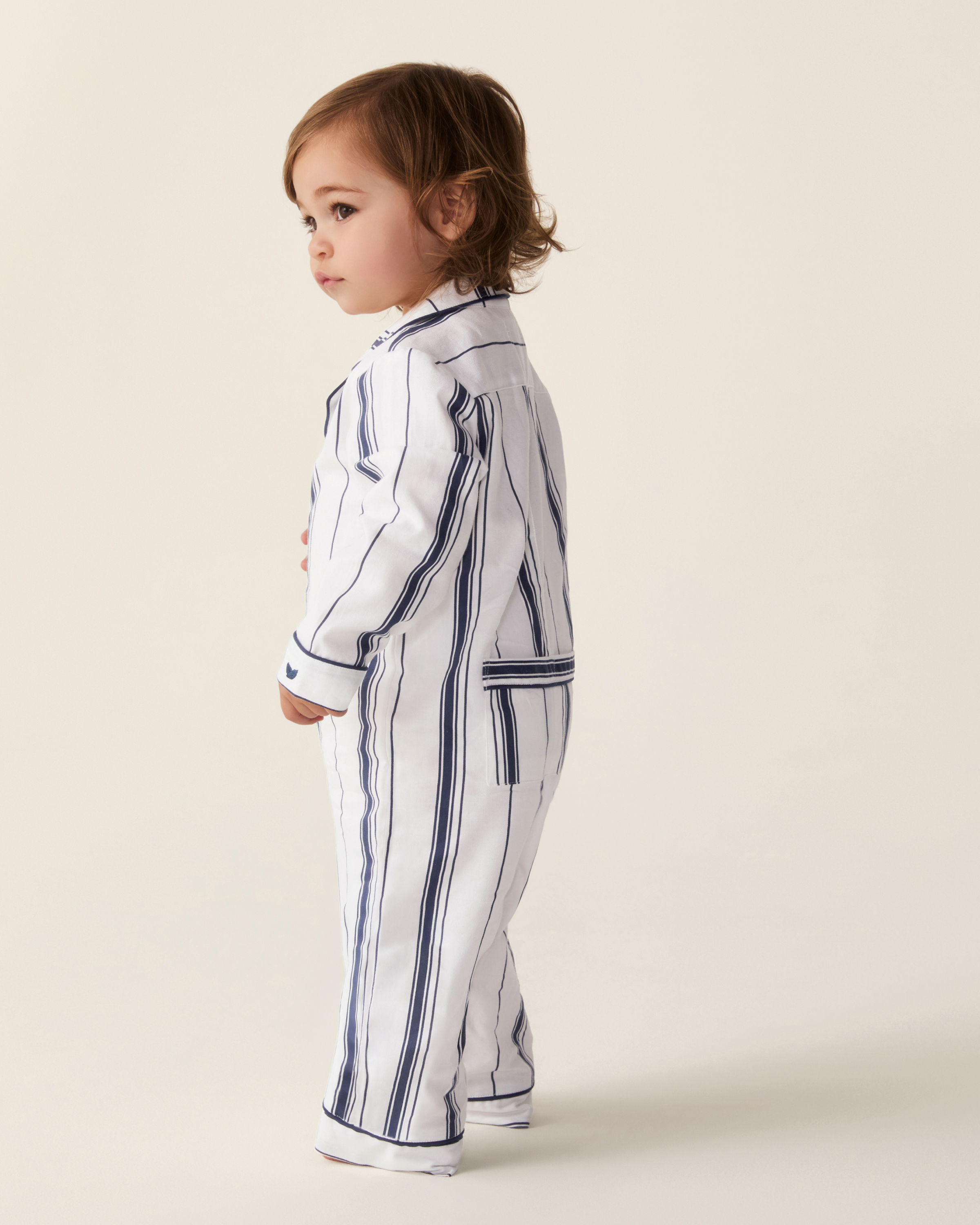 Baby's Twill Classic Romper in Parlor Stripe