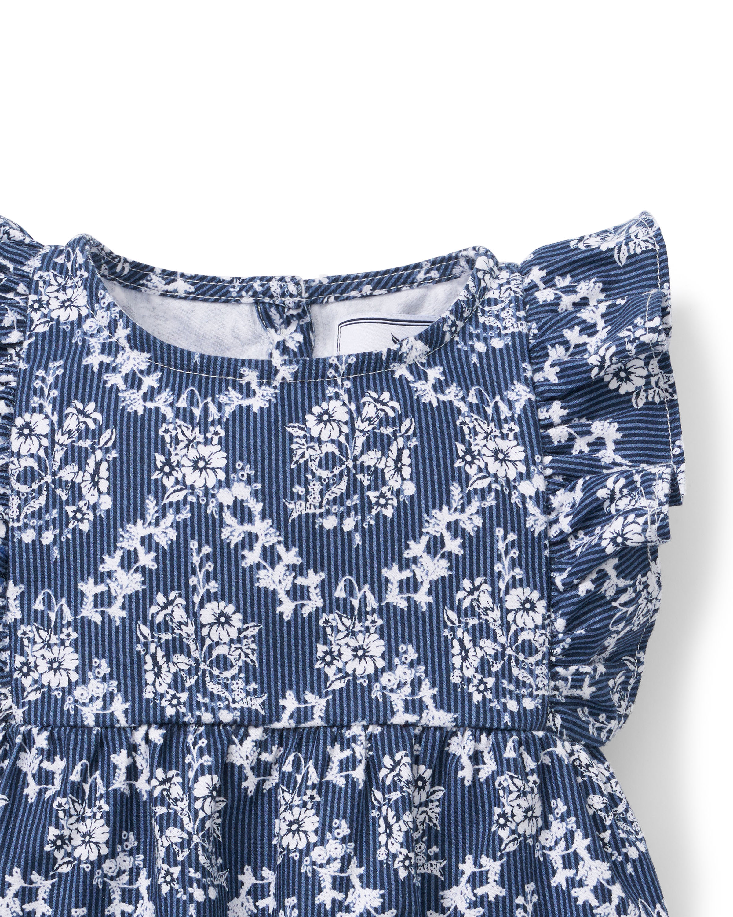 Baby's Twill Ruffled Romper in Innkeeper Trellis