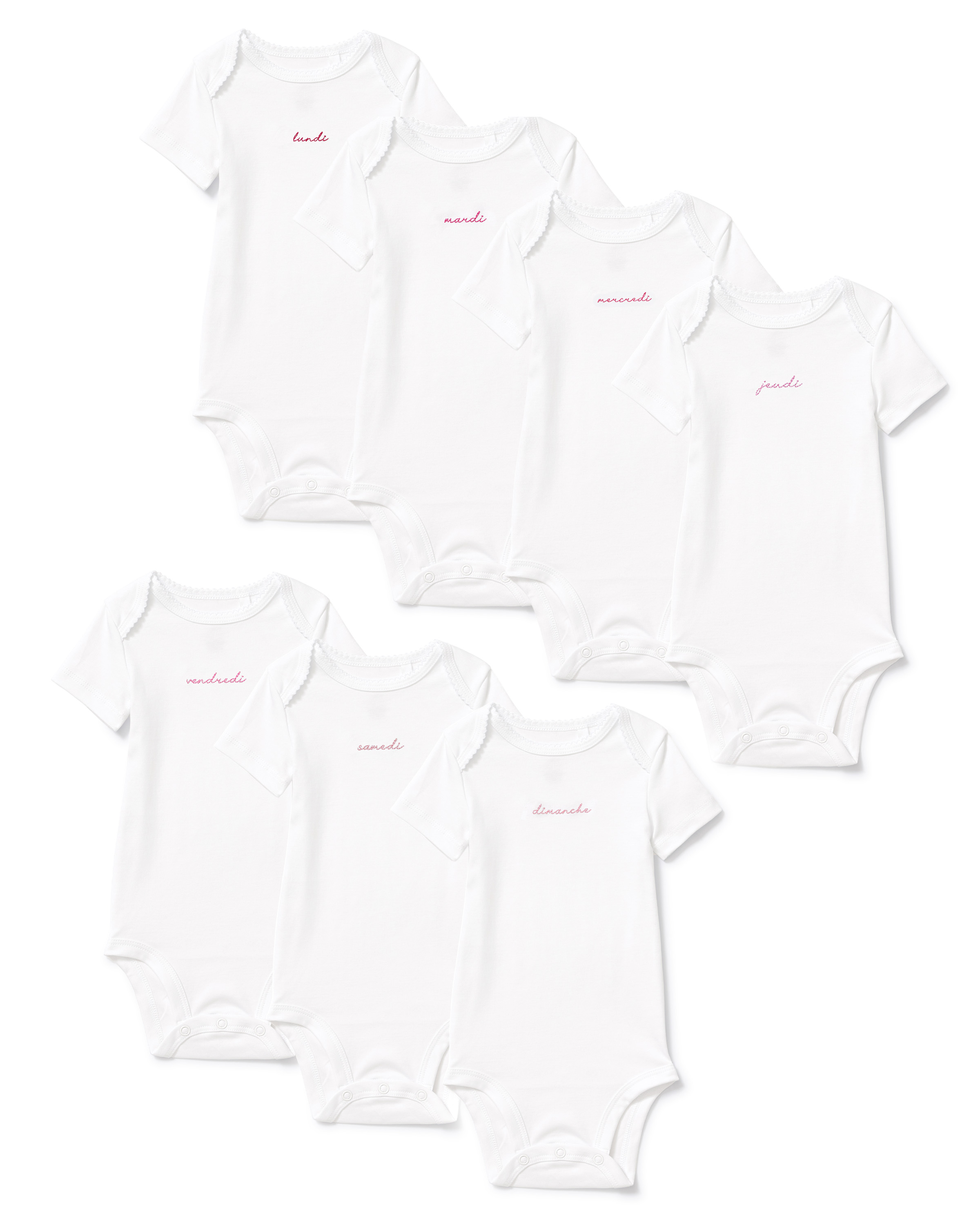 Baby's Pima Short Sleeve Onesie Set in French Lessons Pink