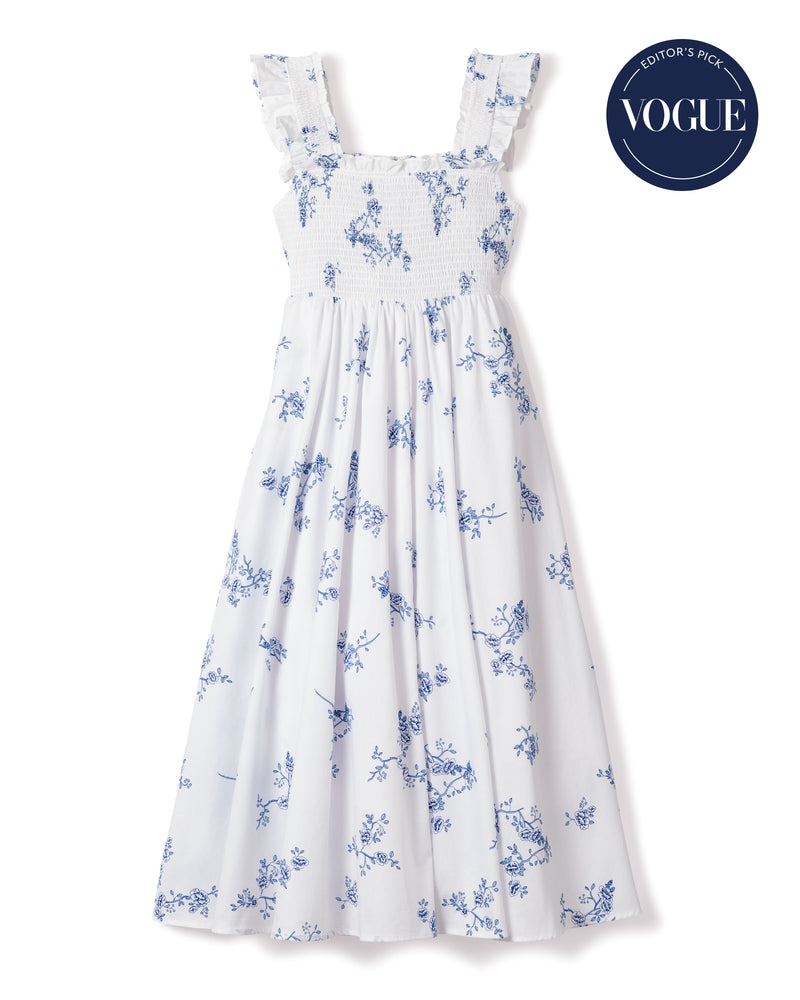 Women's Twill Margaux Dress in Indigo Floral