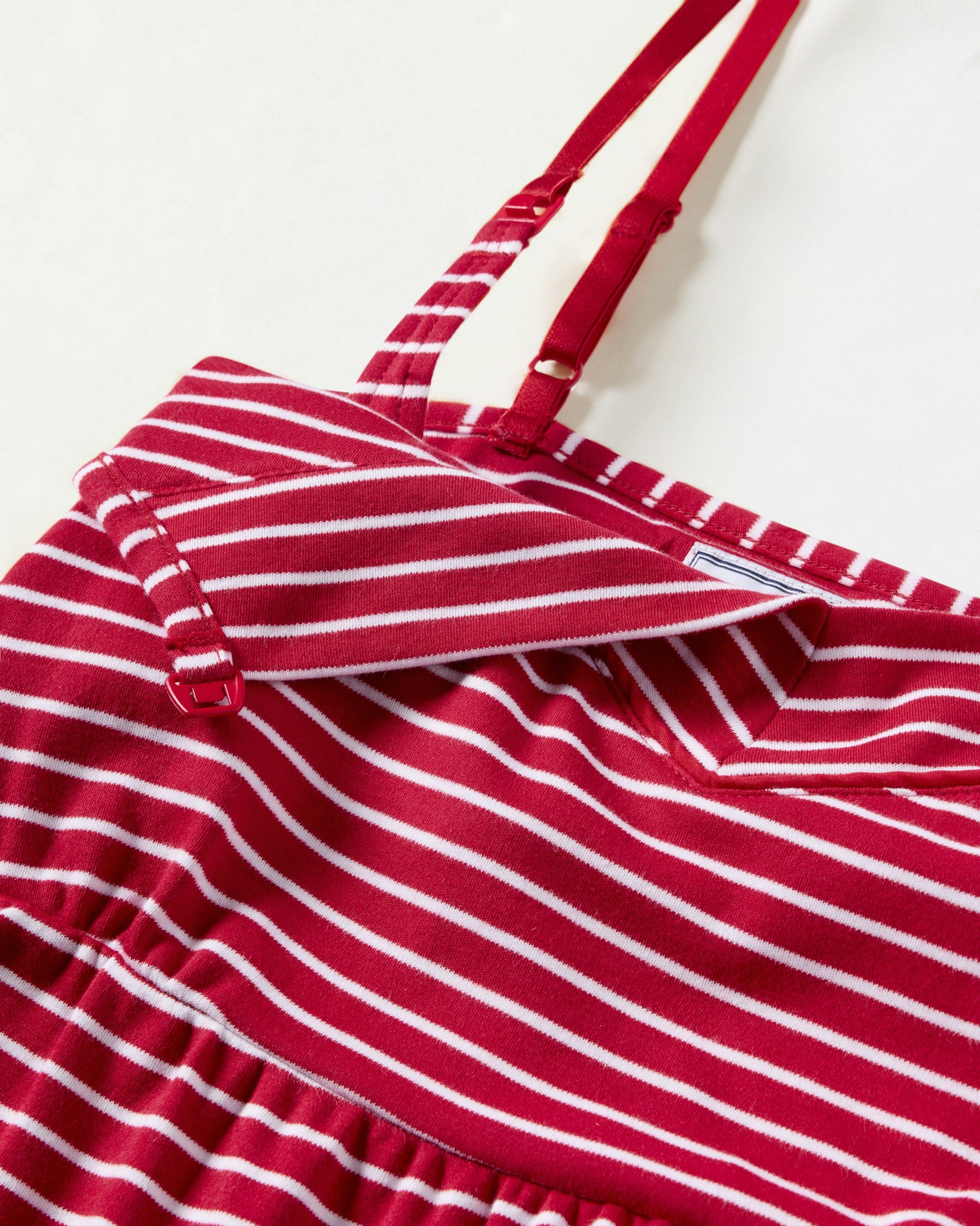 Women's Pima Maternity Nightgown in Red Stripes in Red Stripe#Color_Red Stripe
