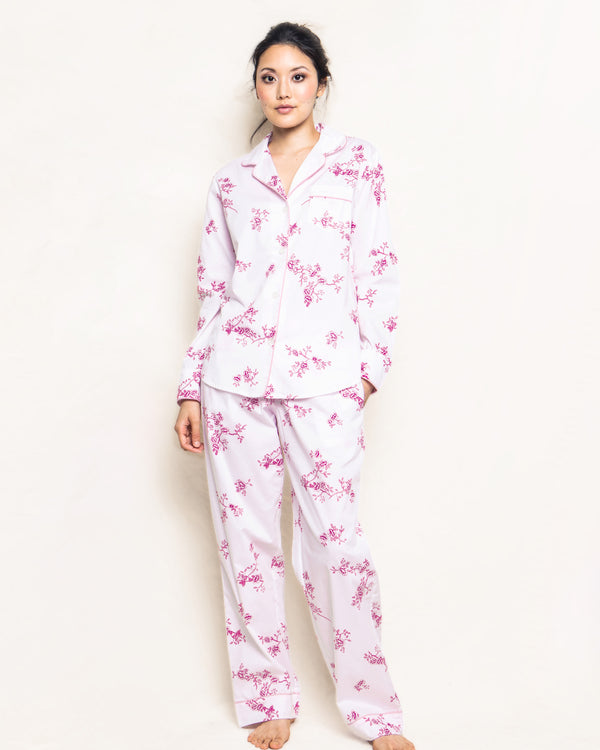 Women's Twill Pajama Set in English Rose Floral