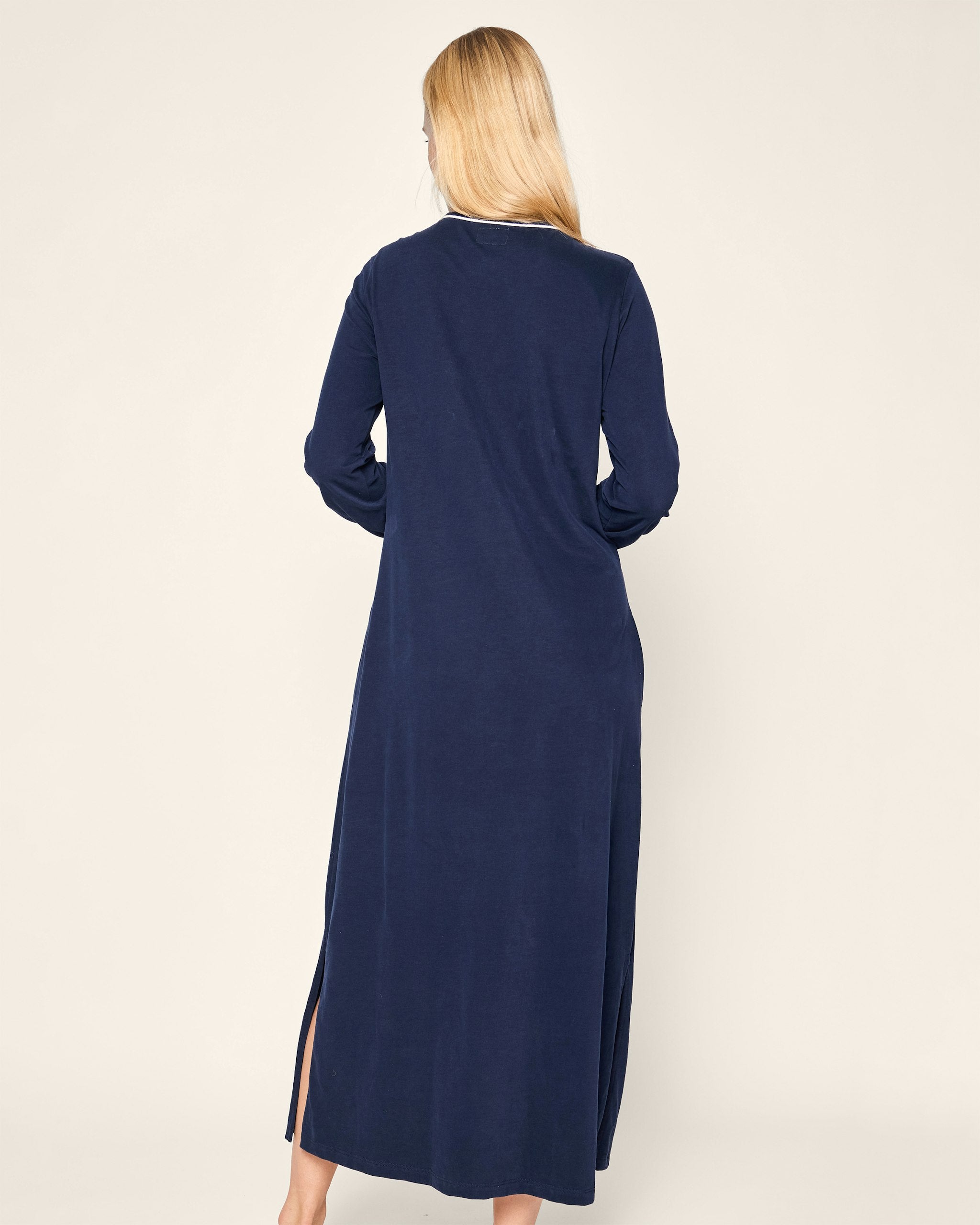 Women's Pima Harlow Nightgown in Navy in Navy#Color_Navy