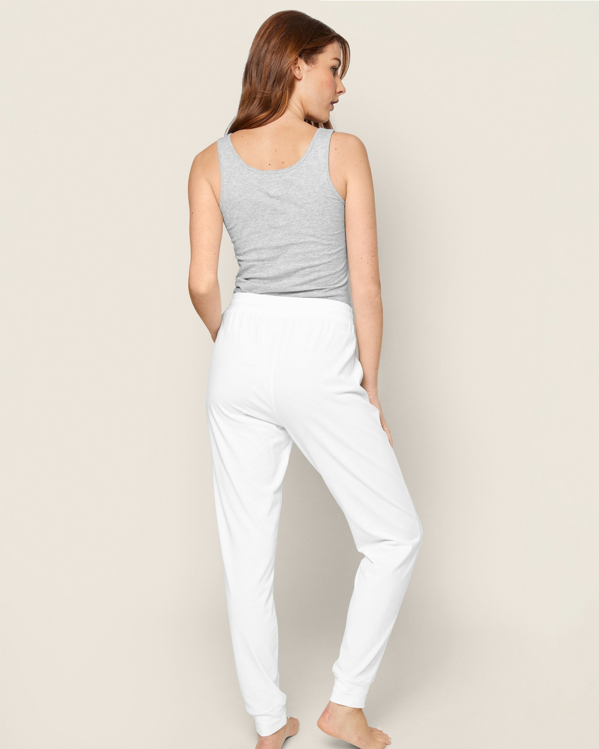 Women's Pima Lounge Pants in White in White#Color_White