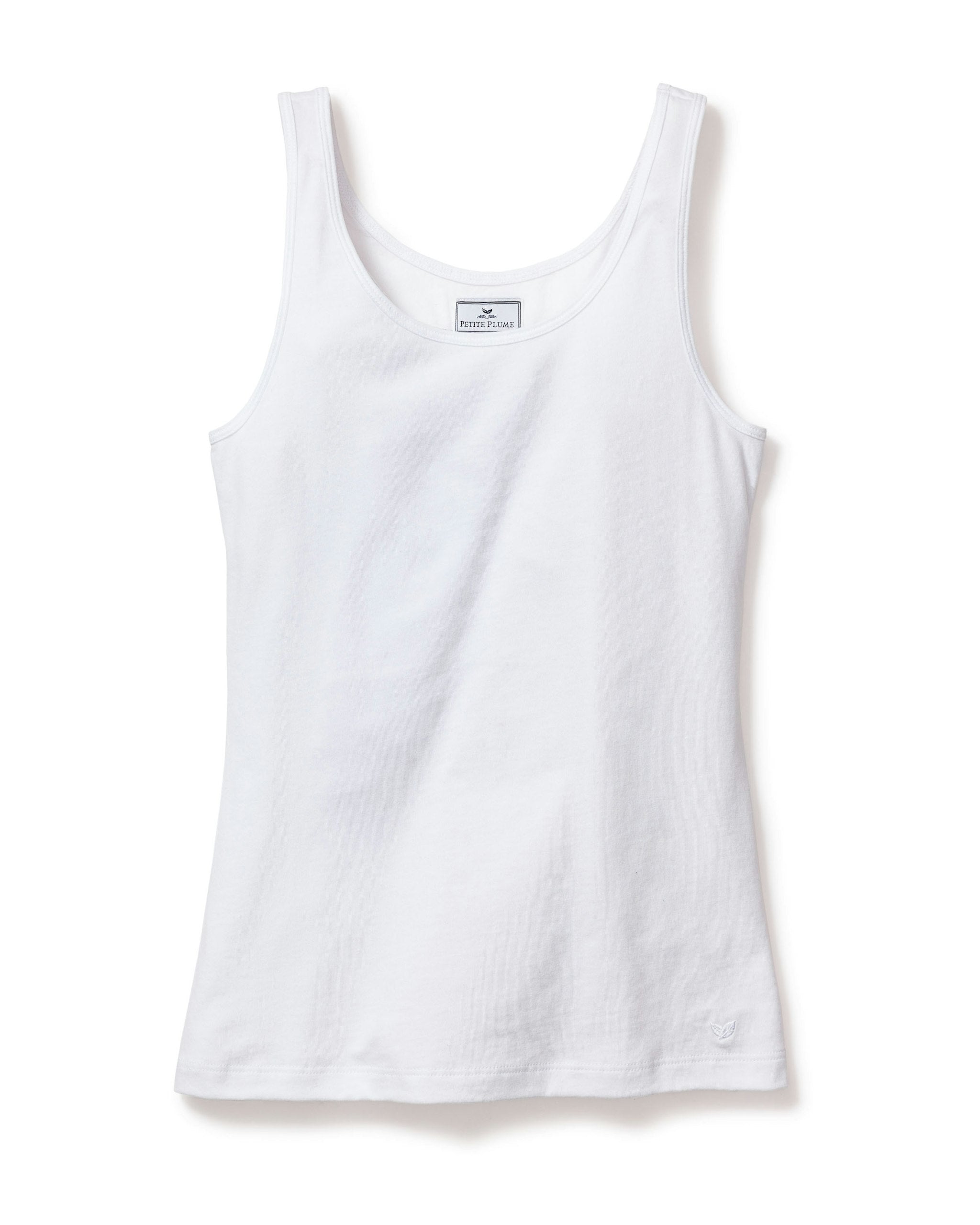 Women's Pima Tank Top in Navy in White#Color_White
