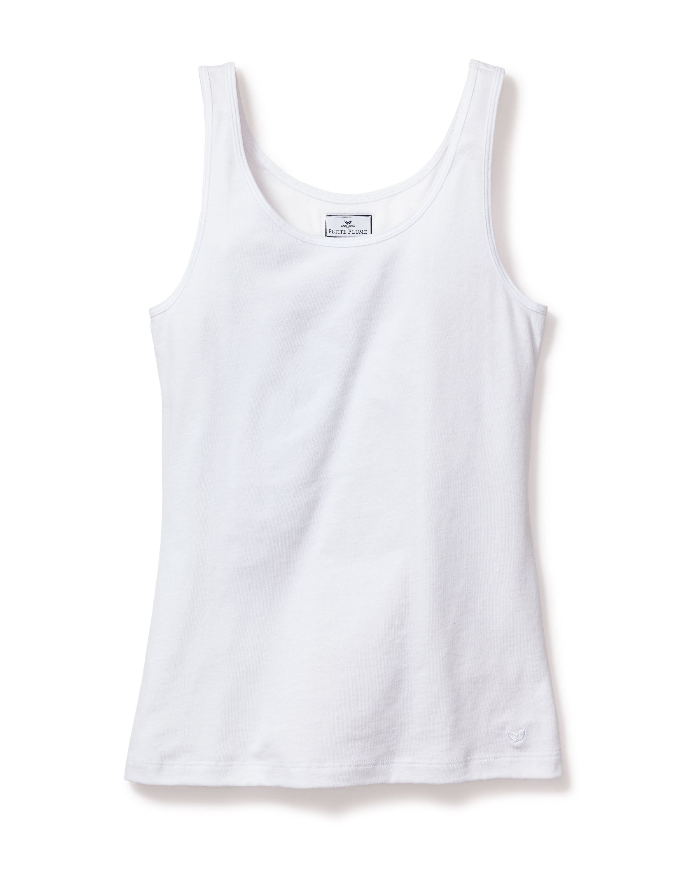 Women’s Luxe Pima White Tank Top | Petite Plume