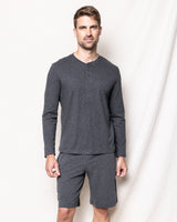 Pima Cotton Men's Dark Charcoal Heather Henley