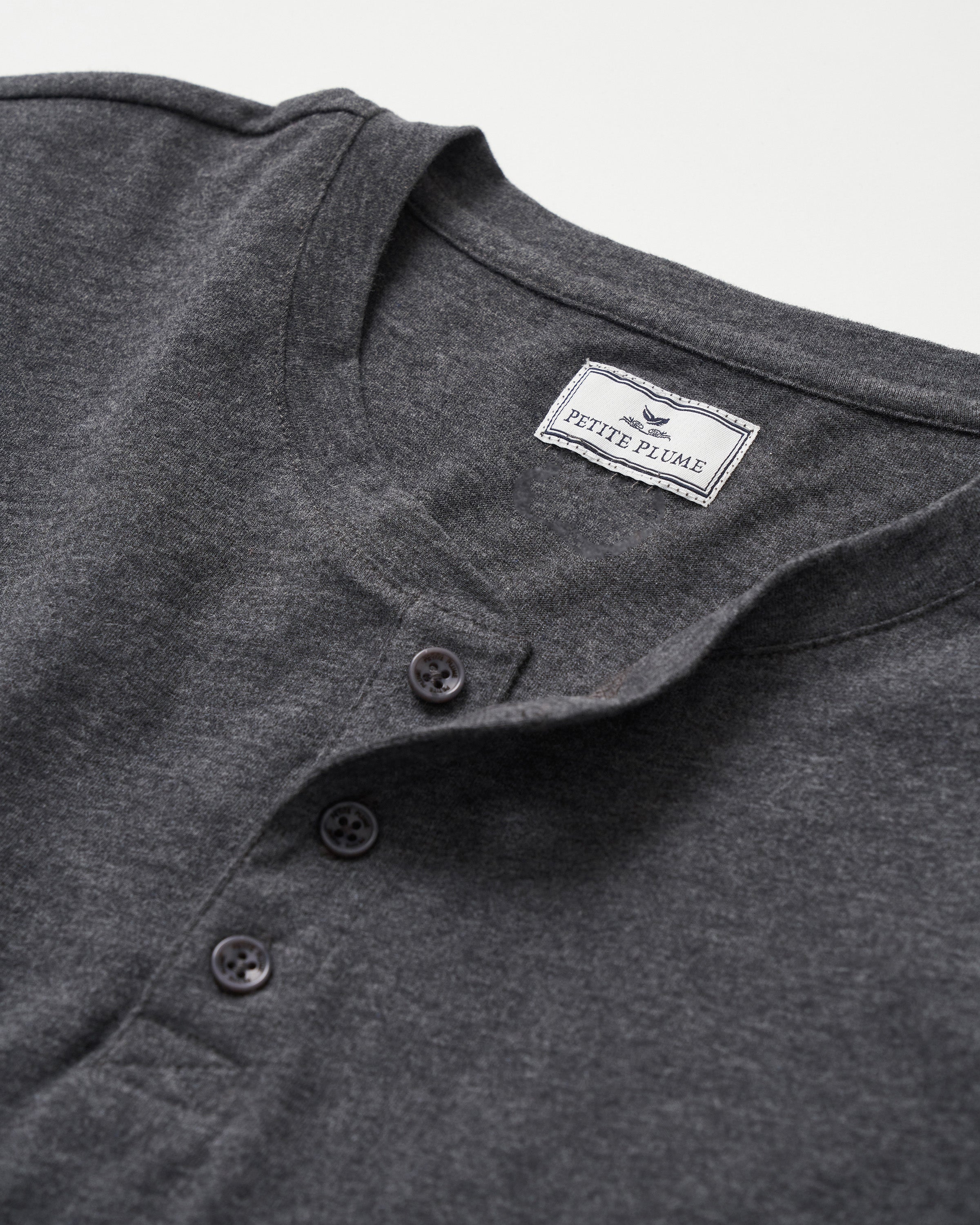 Men's Pima Henley in Dark Heather Grey in Dark Heather Grey#Color_Dark Heather Grey