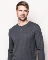 Pima Cotton Men's Dark Charcoal Heather Henley