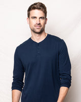 Pima Cotton Men's Navy Henley