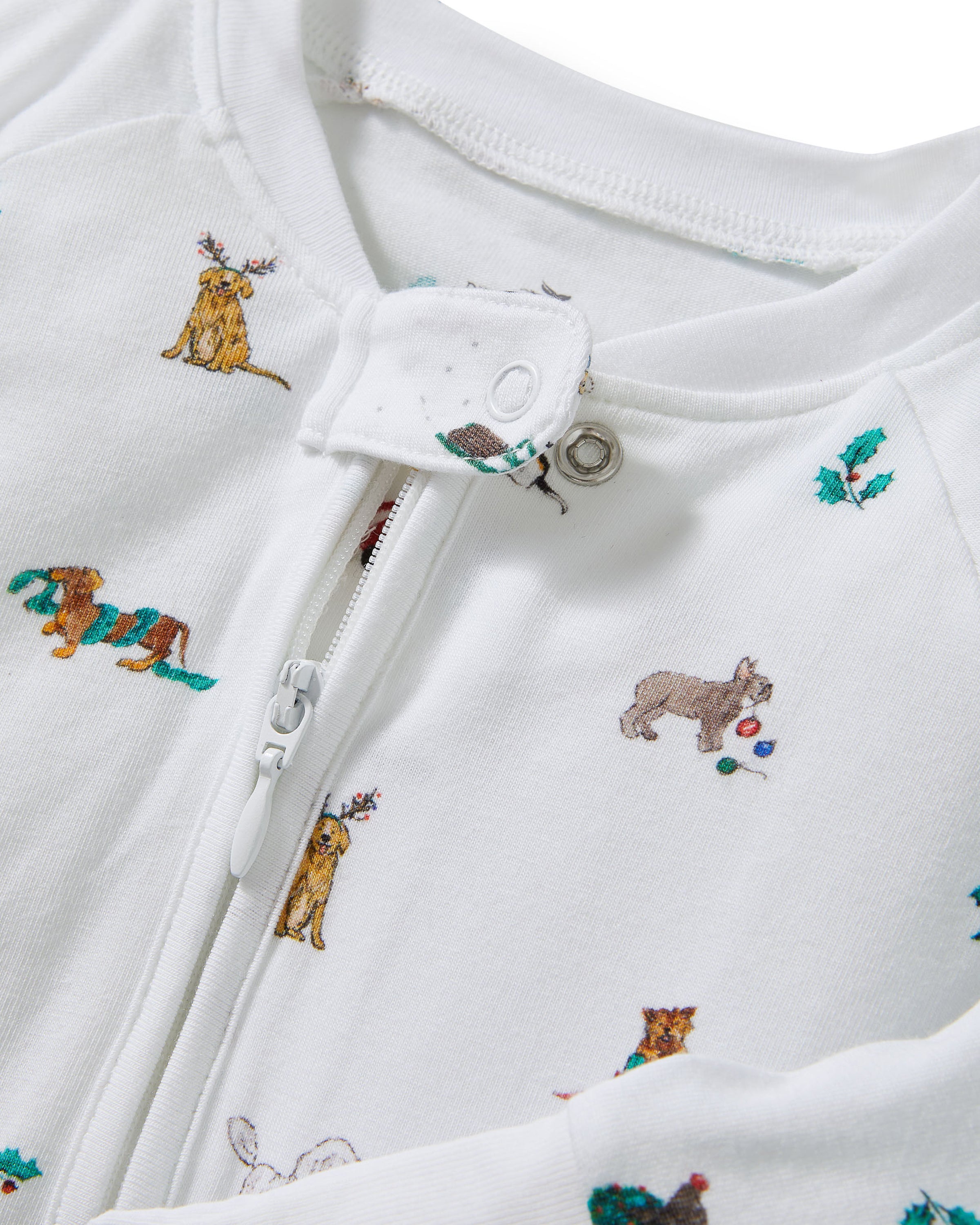 Baby's Pima Peekaboo Romper in Jingle Paws