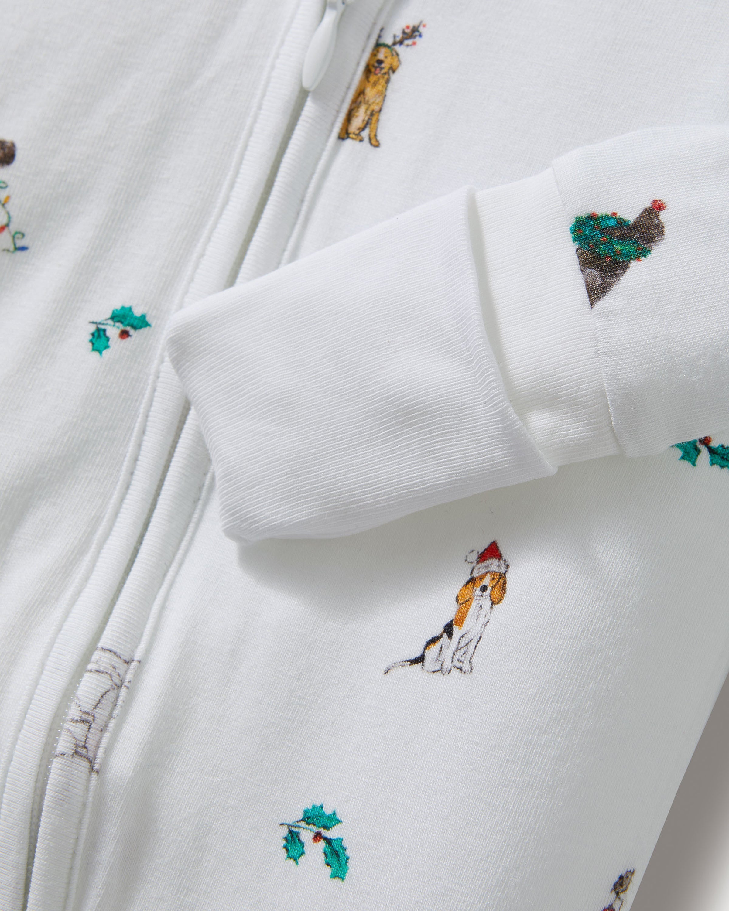 Baby's Pima Peekaboo Romper in Jingle Paws