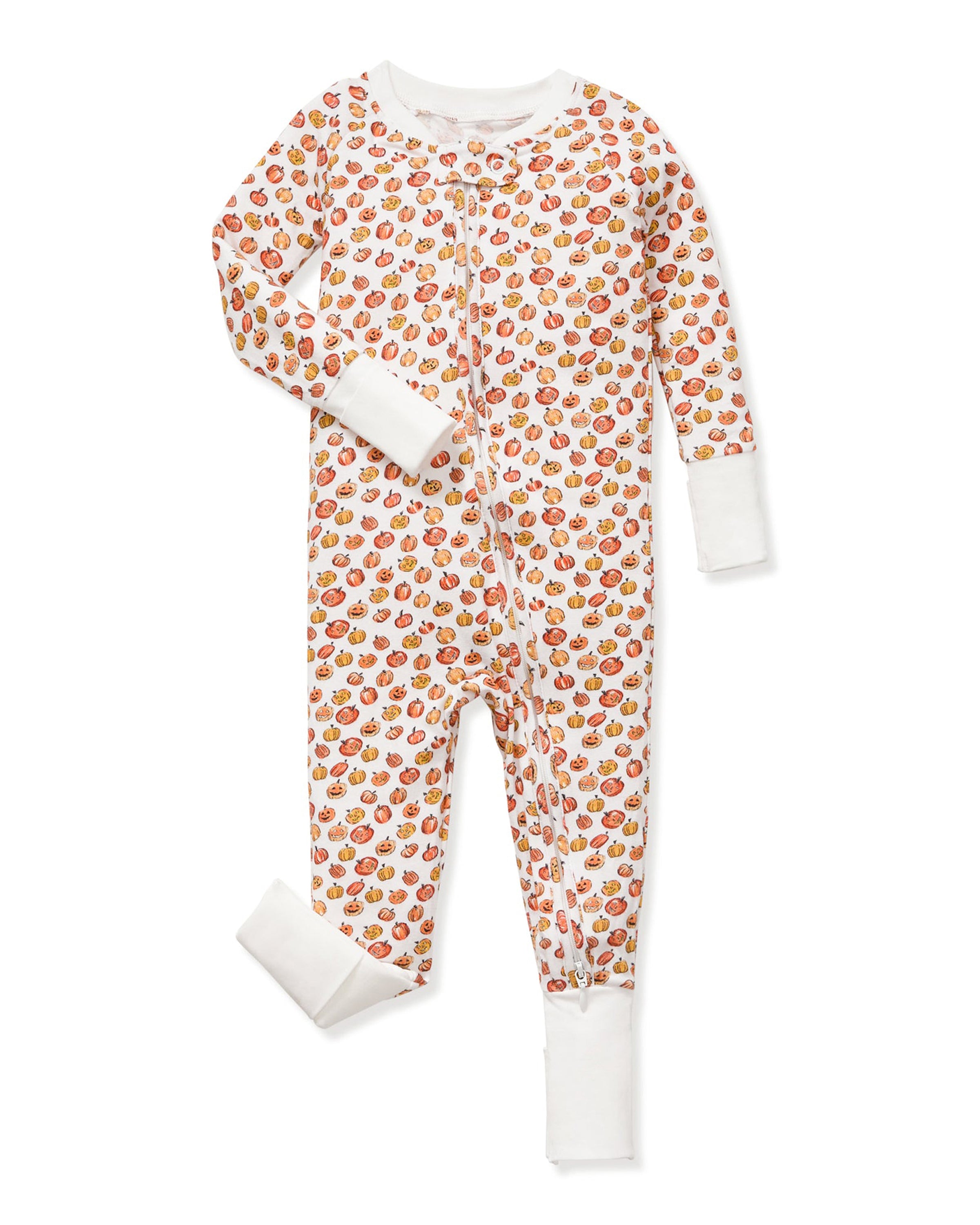 Baby's Pima Peekaboo Romper in Pumpkin Patch