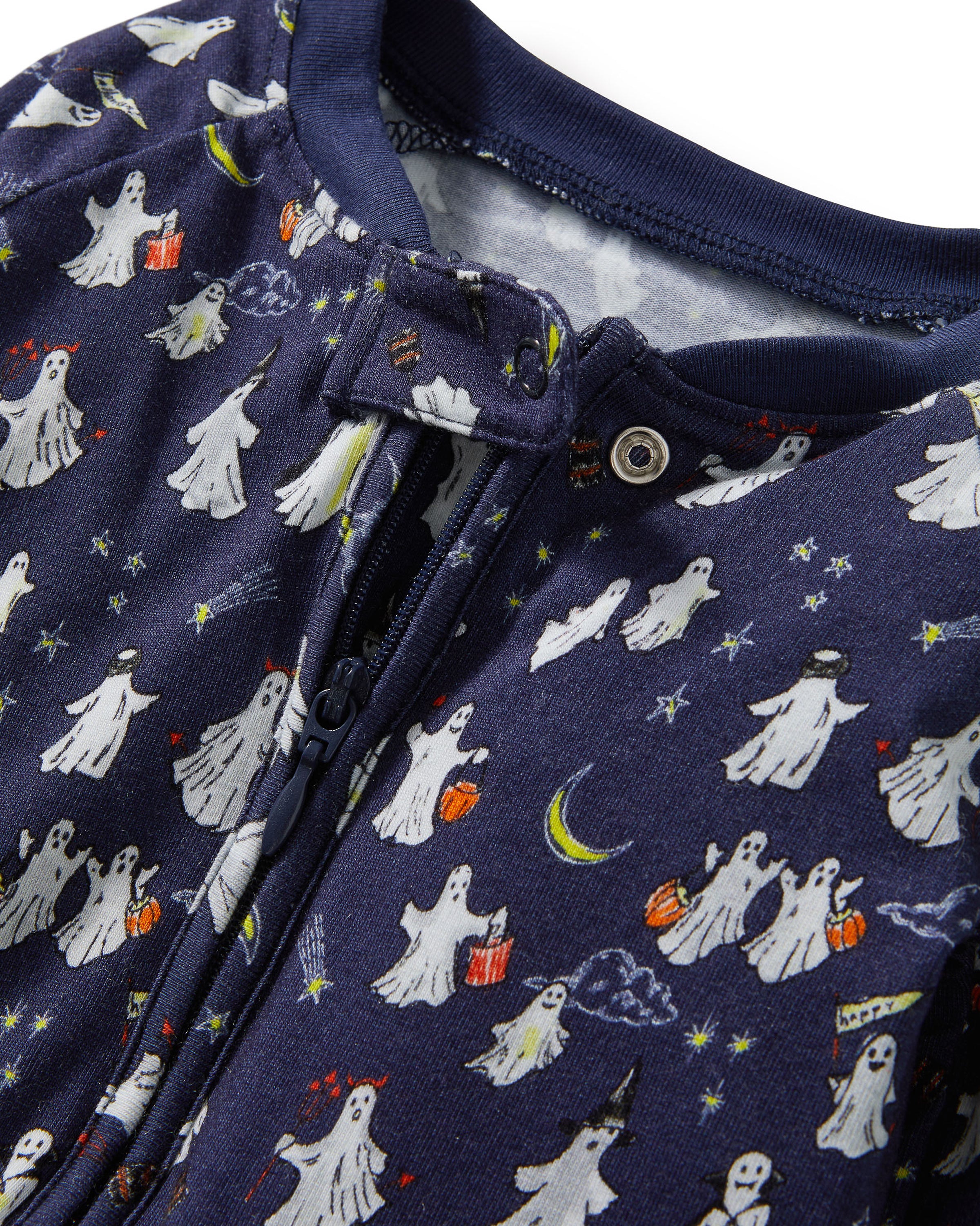 Baby's Pima Peekaboo Romper in Spooky Slumber